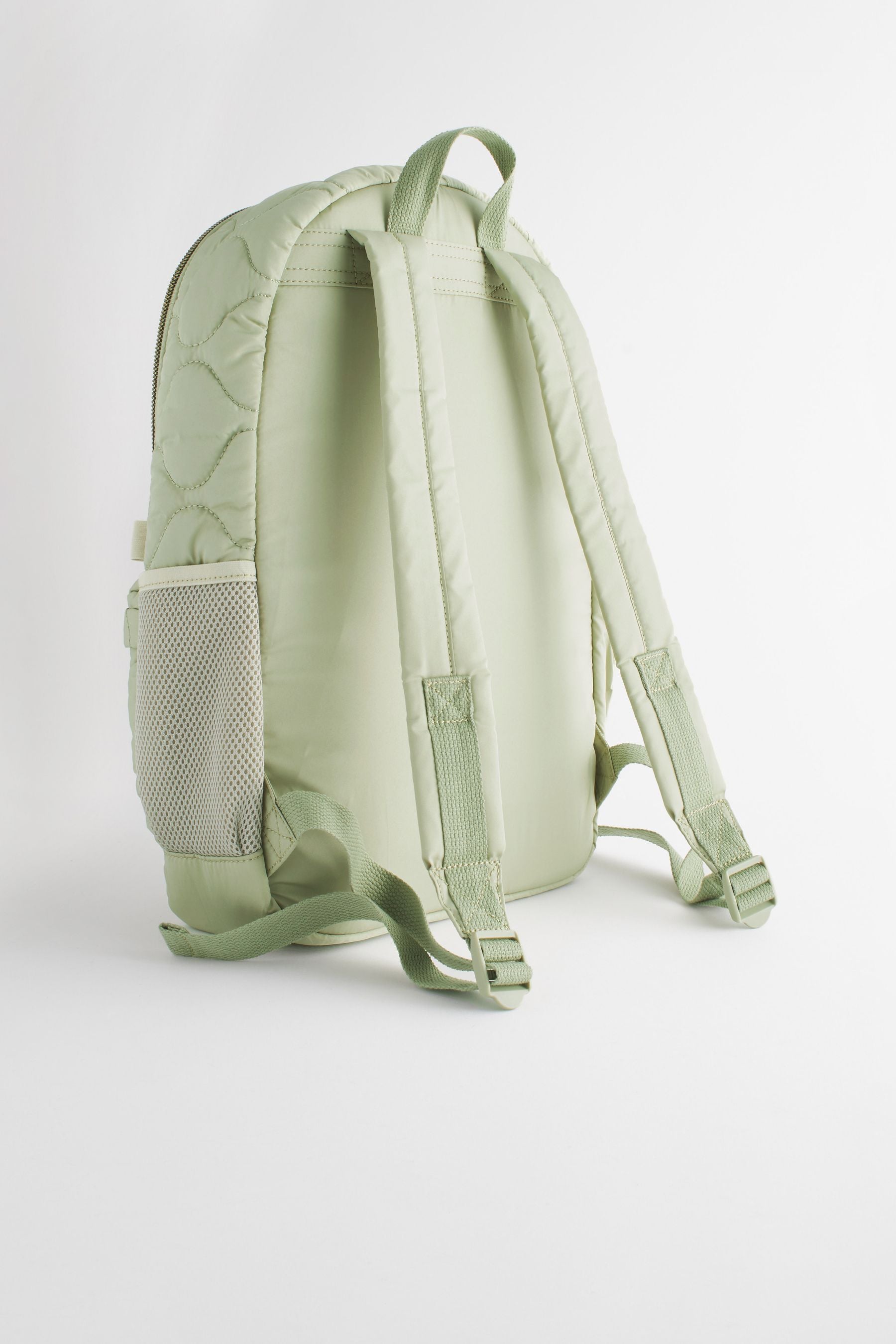 Sage Green Quilted Backpack