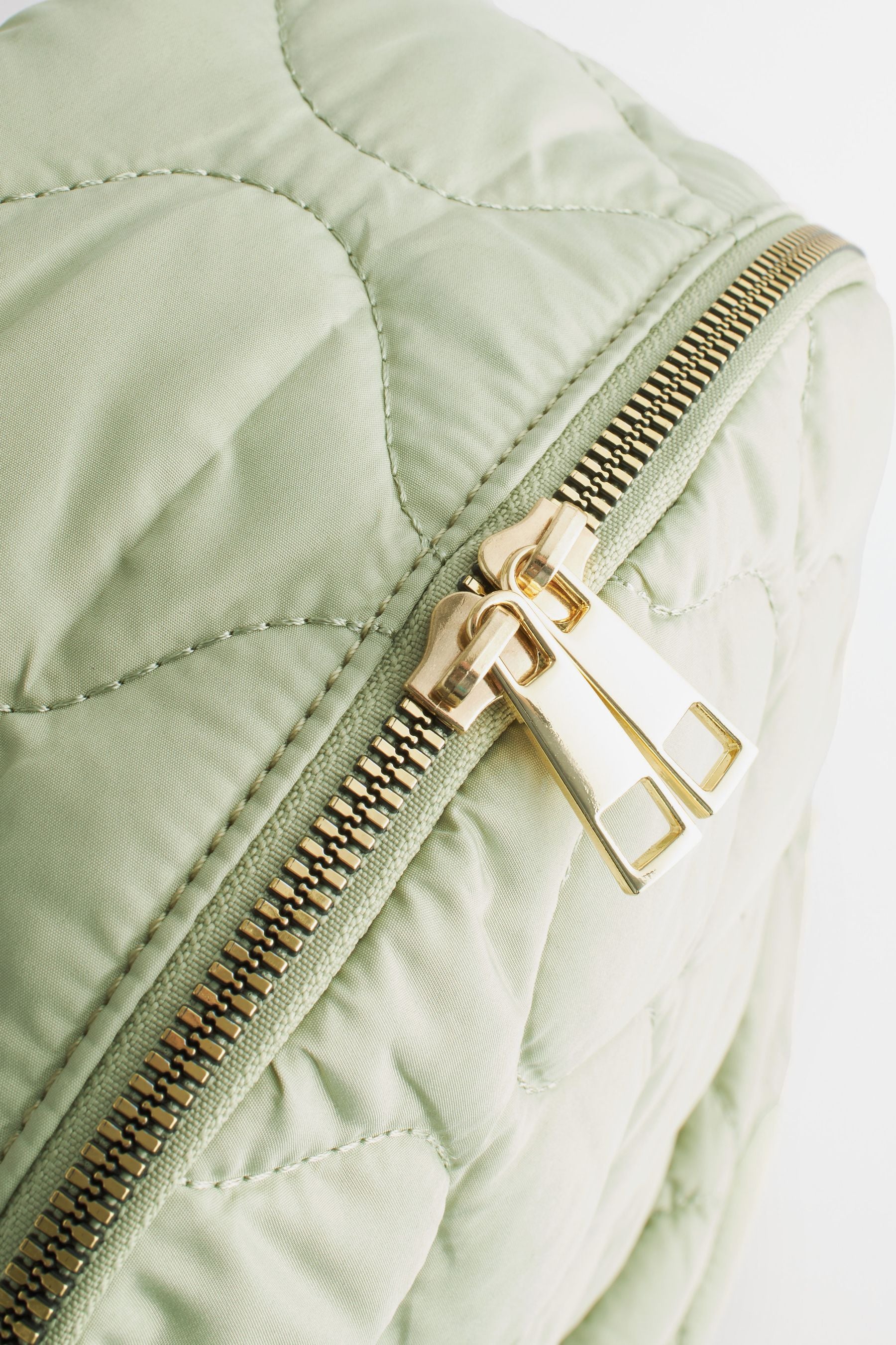 Sage Green Quilted Backpack