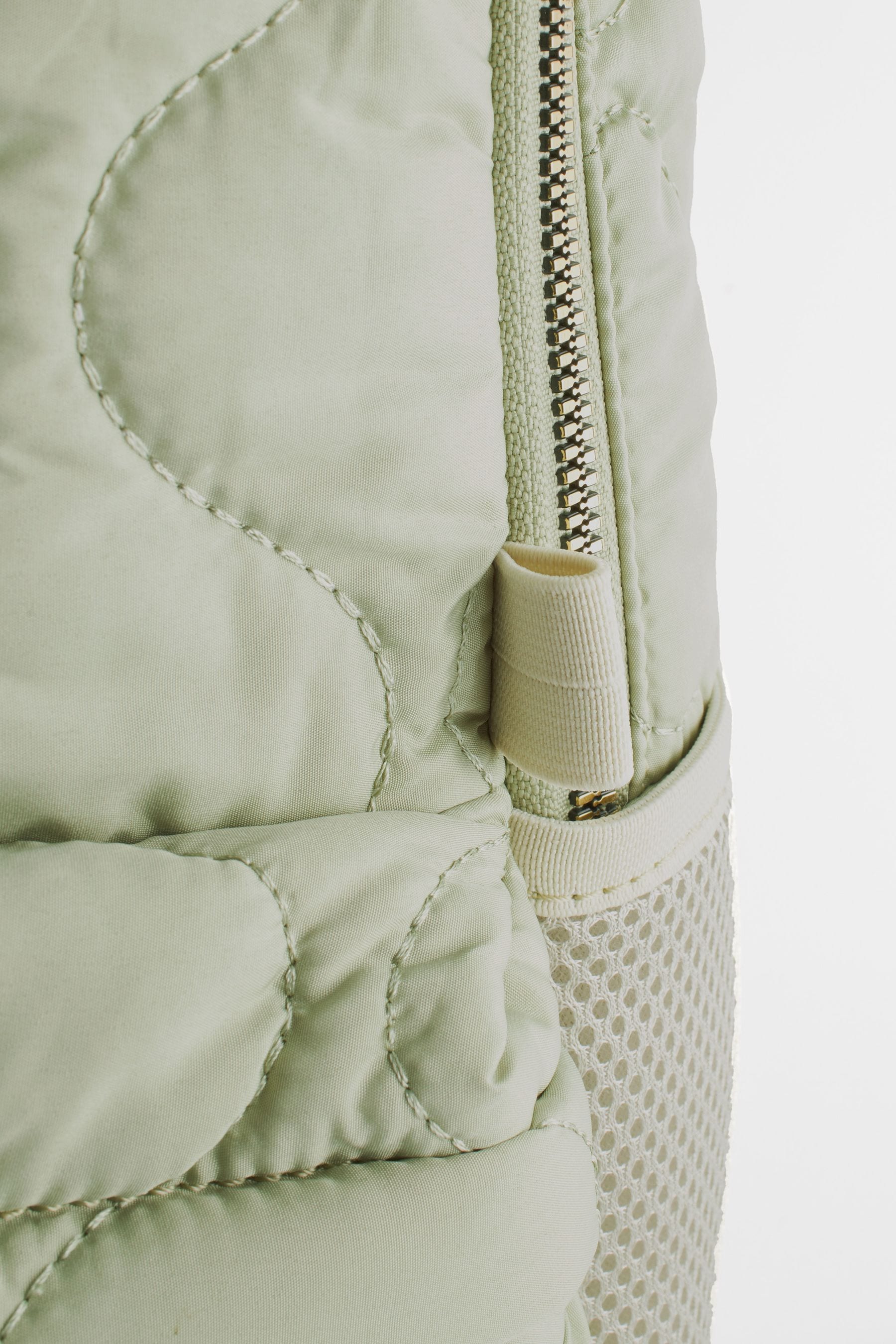 Sage Green Quilted Backpack