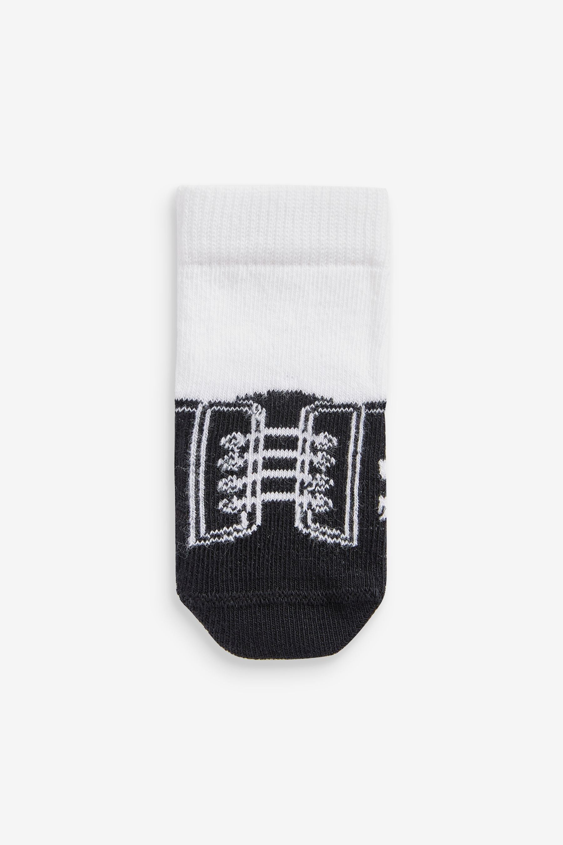 White Football Baby Socks 2 Pack (0mths-2yrs)