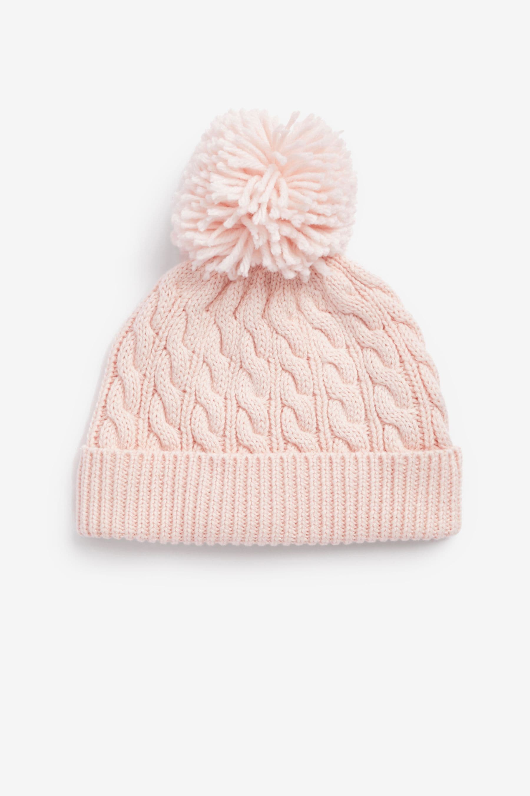 Pink Baby Pom Hat (0mths-2yrs)