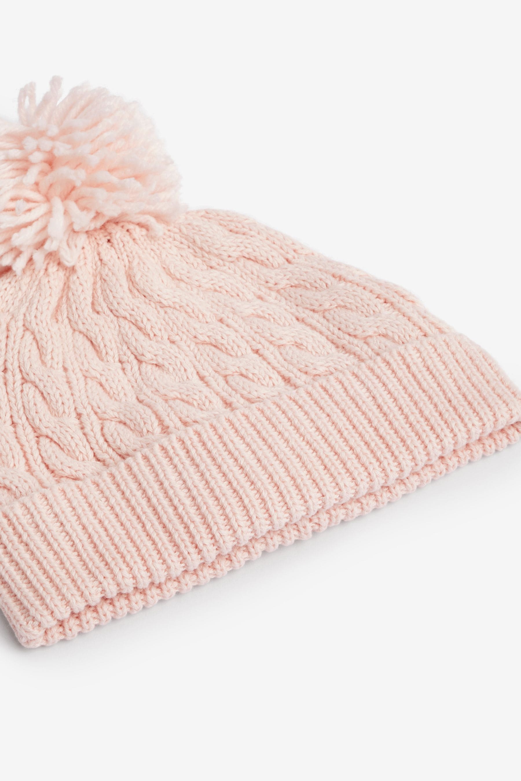 Pink Baby Pom Hat (0mths-2yrs)