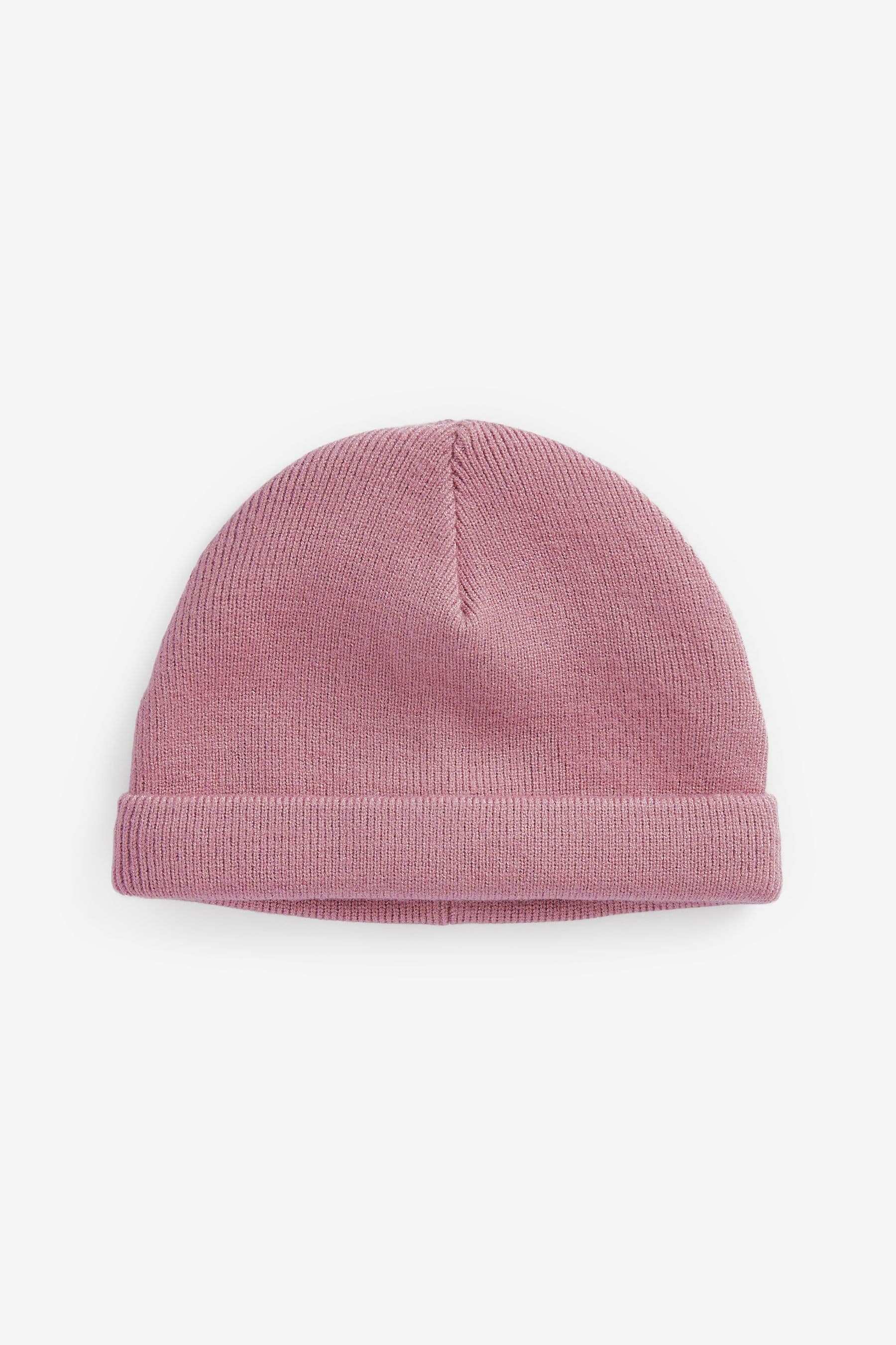 Mink/Pink Baby Knitted Beanie Hat 2 Packs (0mths-2yrs)