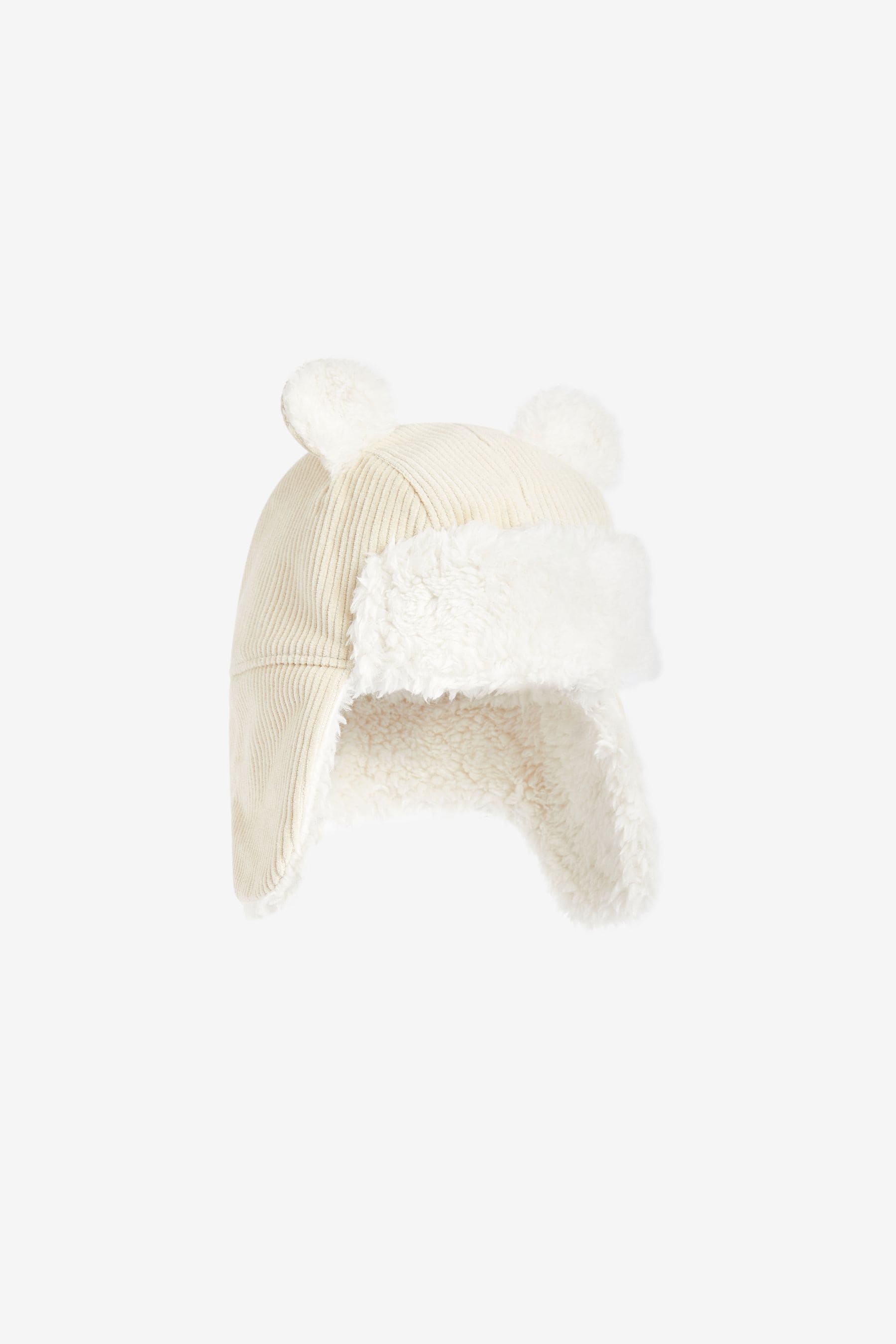 Neutral Corduroy Baby Trapper Hat (0mths-2yrs)