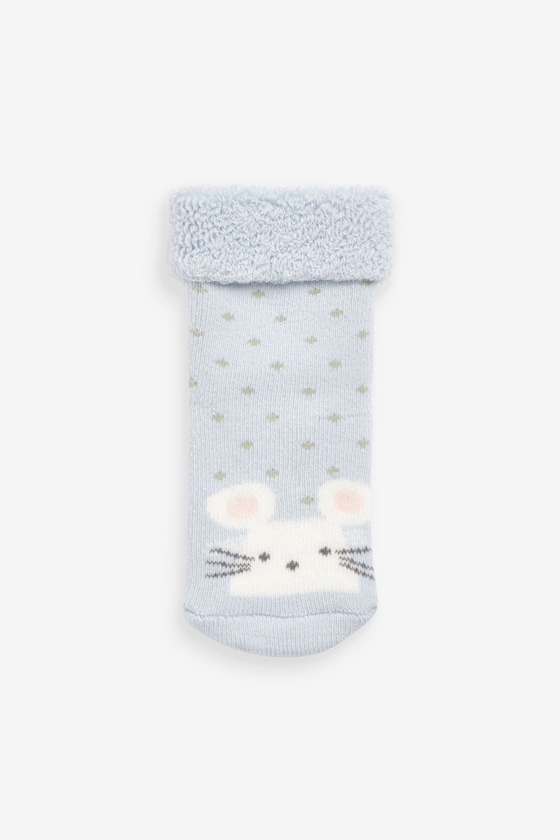 Pink/Blue Bunny Toweling Baby Socks 3 Pack (0mths-2yrs)