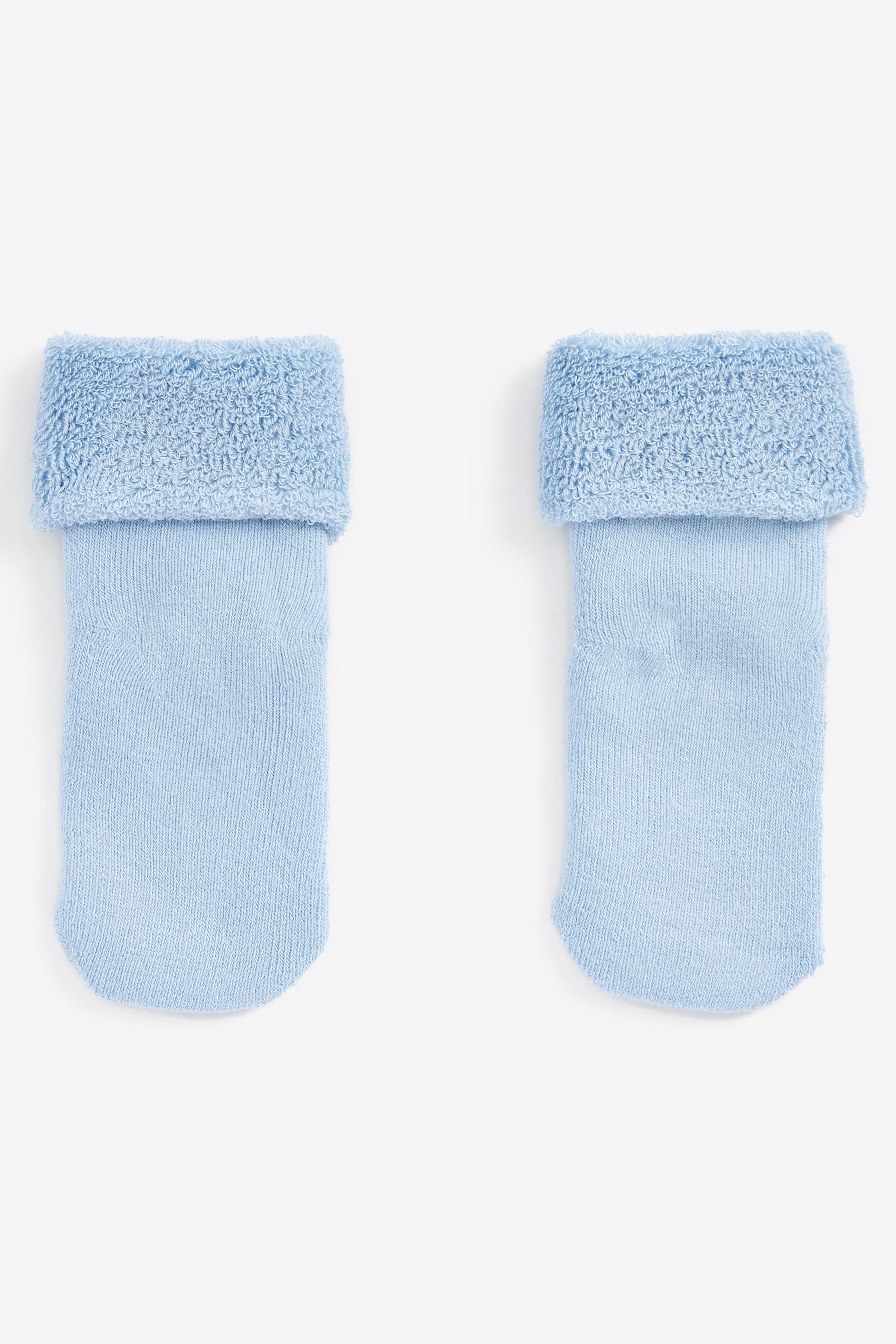 Blue Towelling Socks 3 Pack (0mths-2yrs)