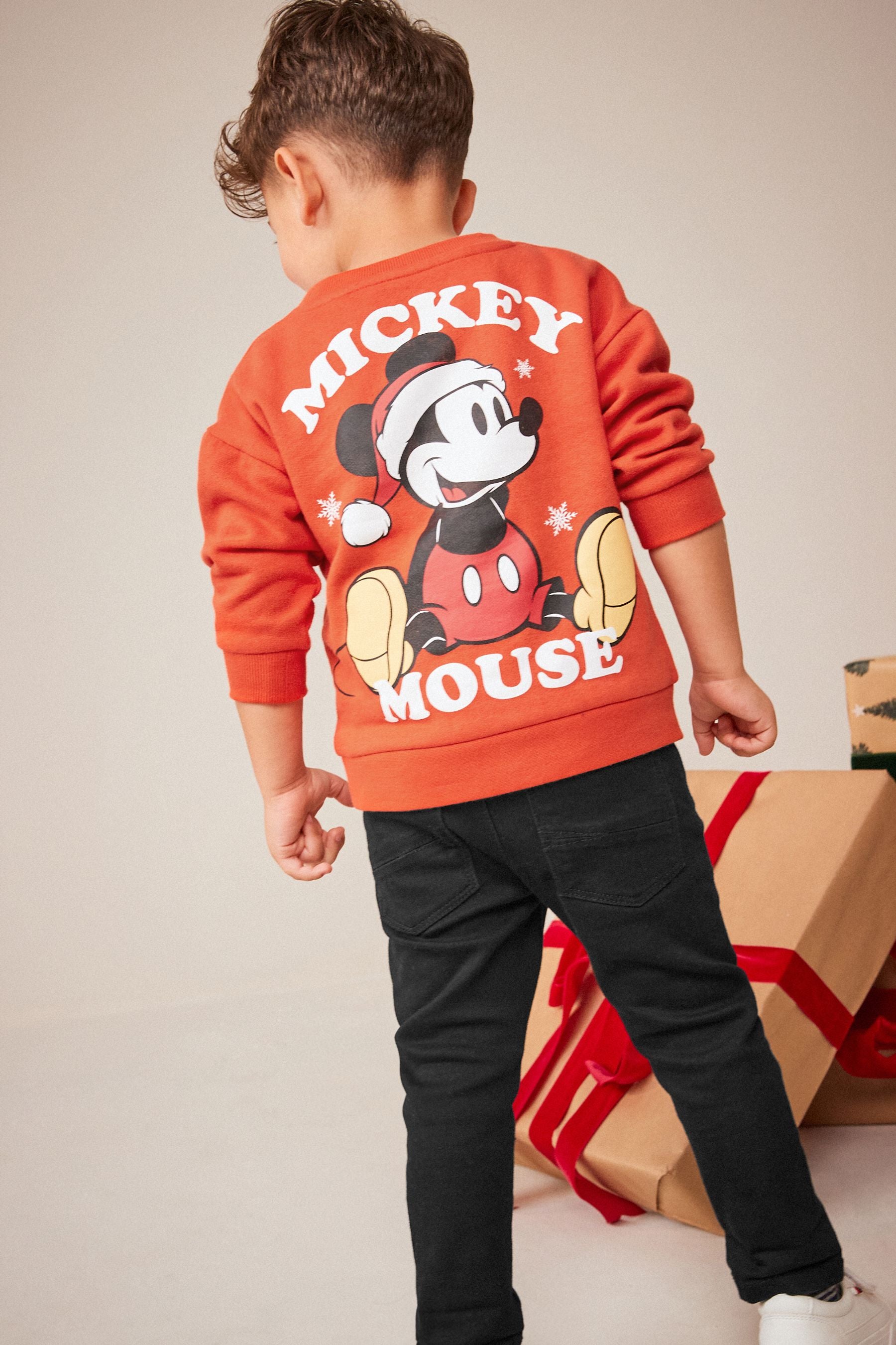 Red Mickey Mouse Christmas Jersey Sweatshirt (3mths-8yrs)