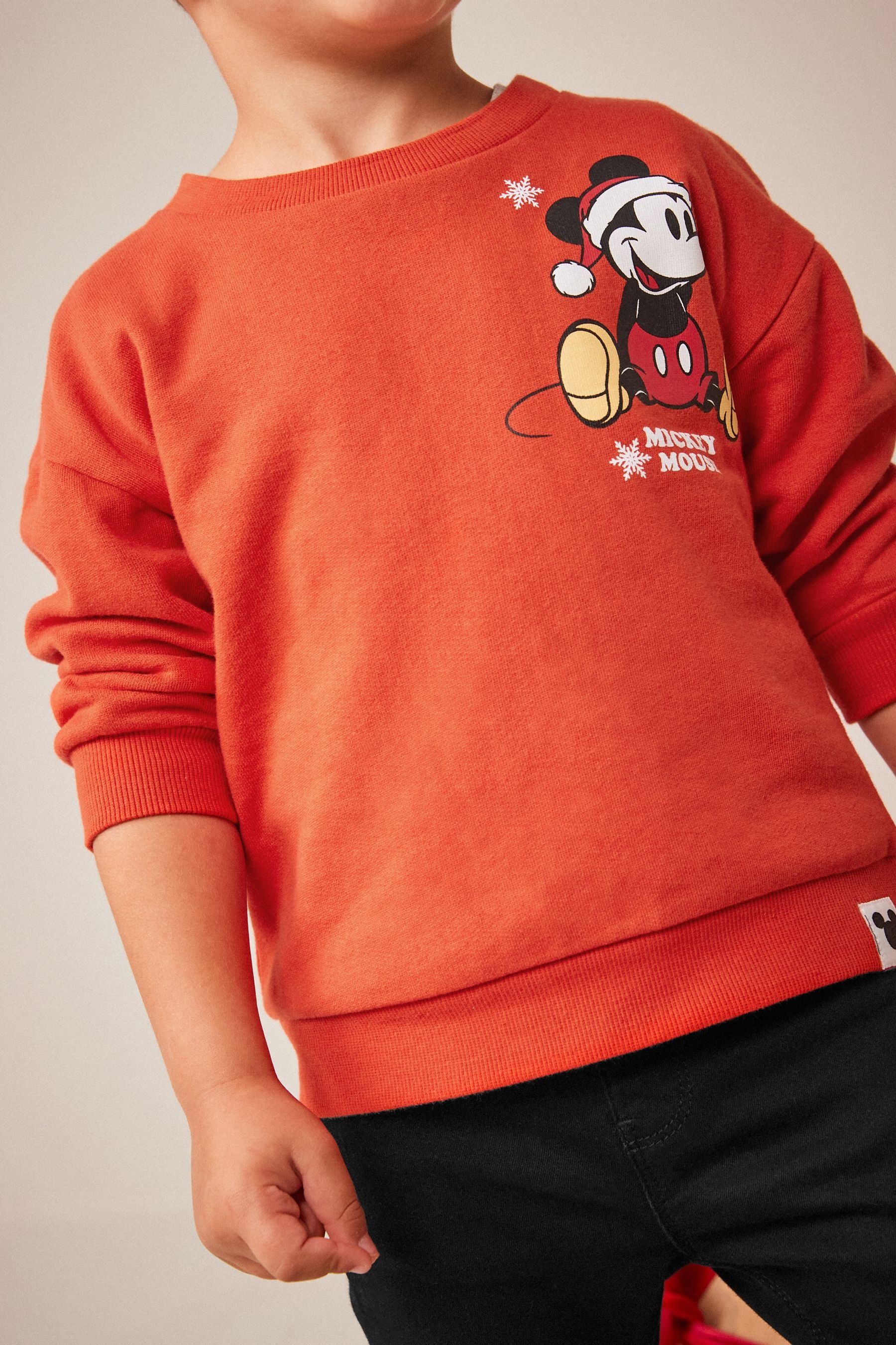 Red Mickey Mouse Christmas Jersey Sweatshirt (3mths-8yrs)