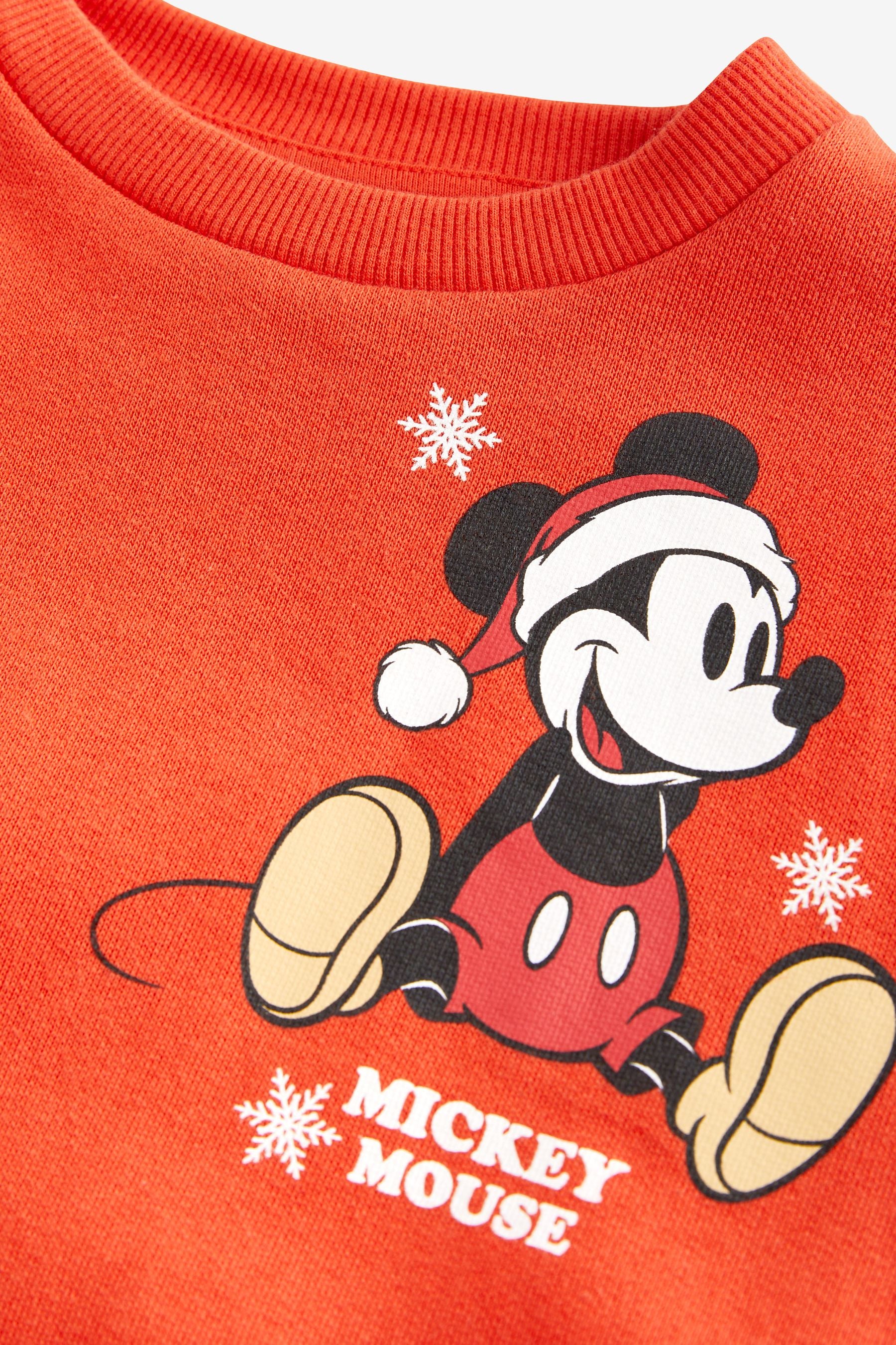 Red Mickey Mouse Christmas Jersey Sweatshirt (3mths-8yrs)