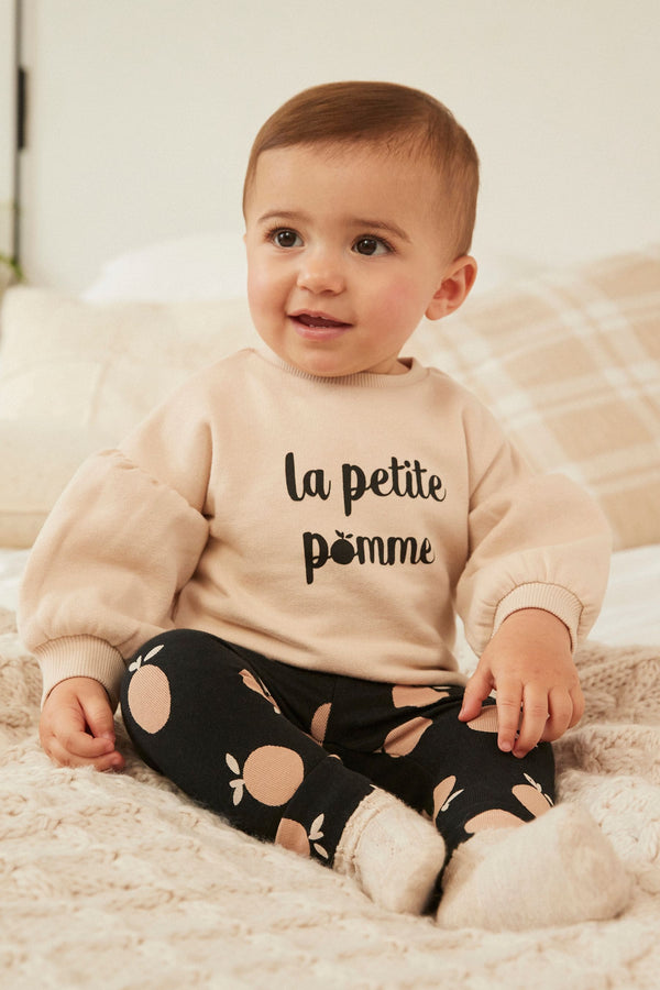 Neutral Baby Sweatshirt and Leggings Set