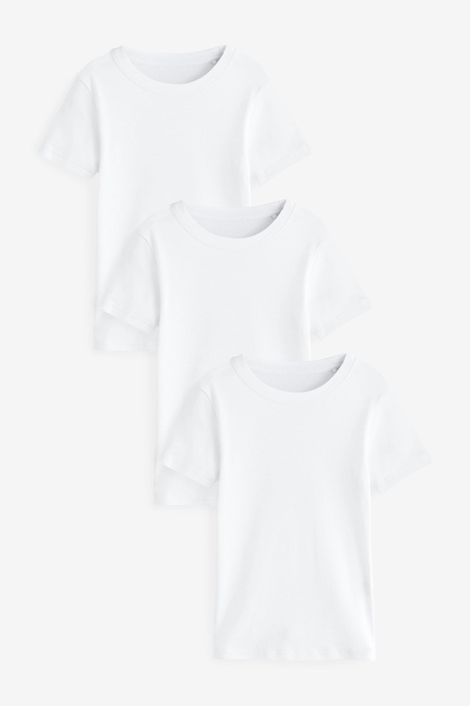 White Short Sleeve Vest 3 Pack (1.5-16yrs)