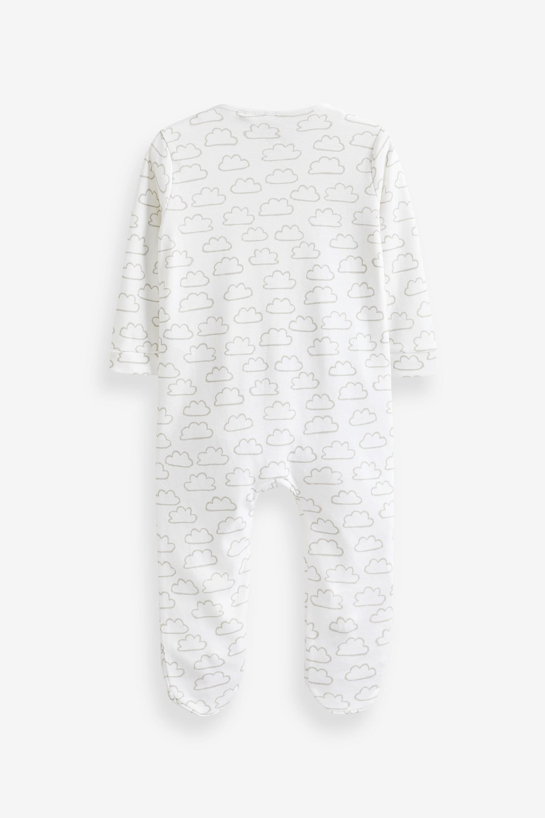 White Cotton Baby Zip Sleepsuits 2 Pack (0mths-2yrs)