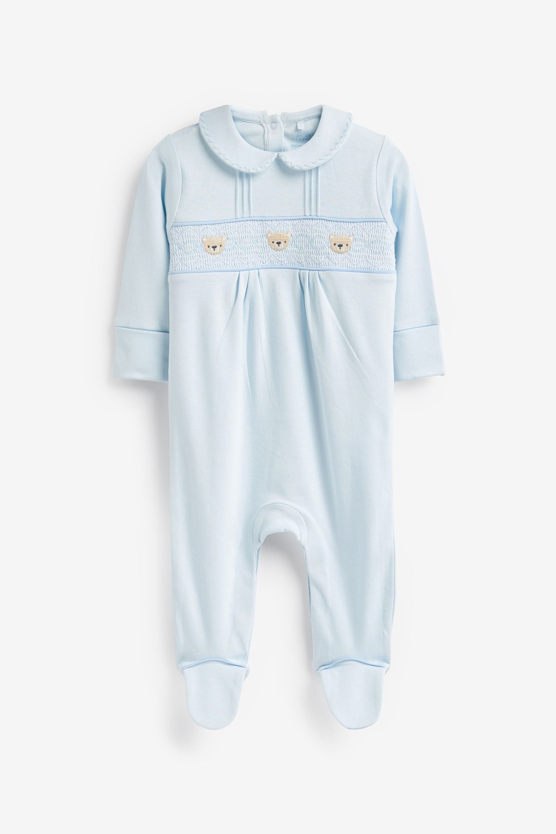 Pale Blue Cotton Baby Sleepsuit 1 Pack (0-18mths)