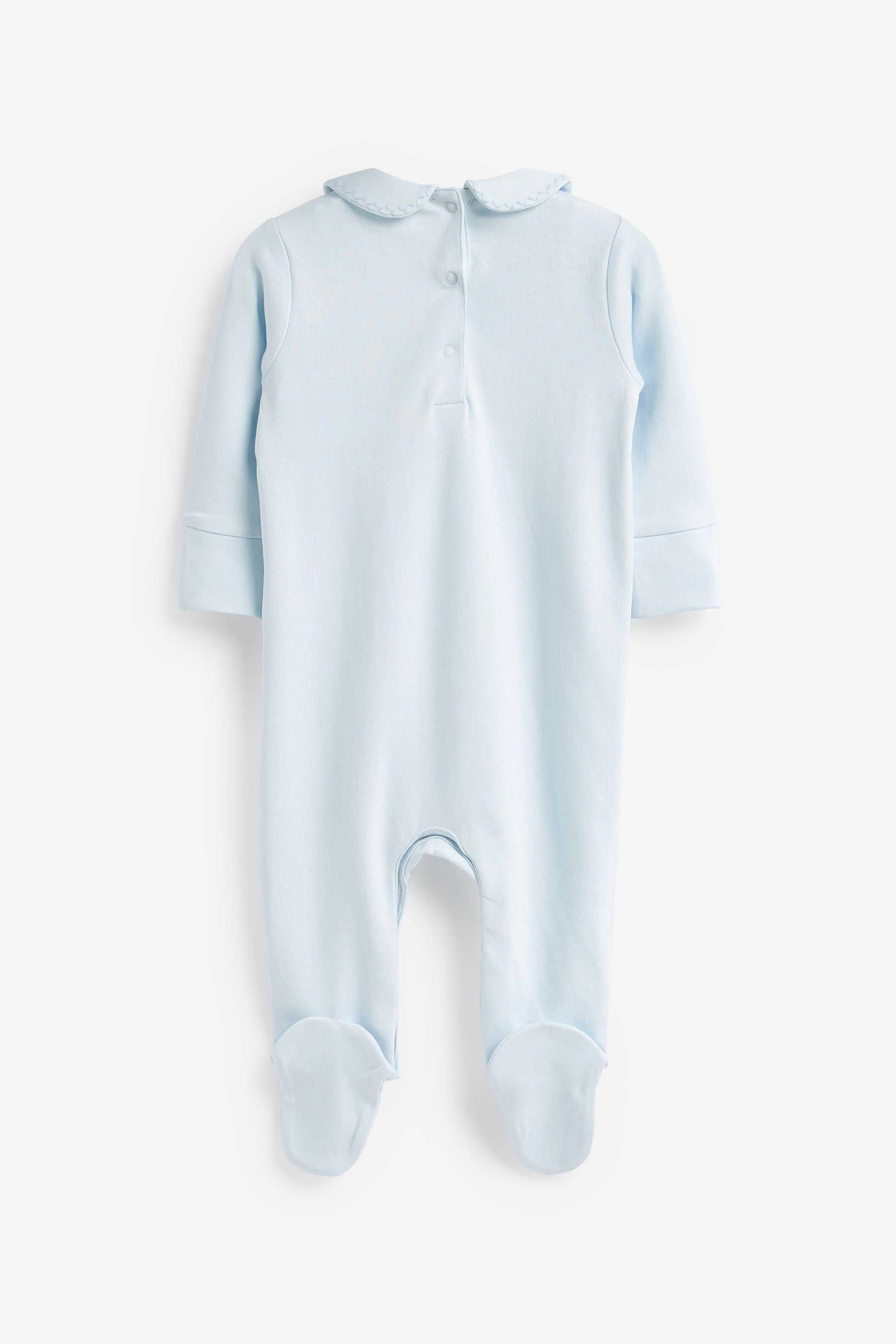 Pale Blue Cotton Baby Sleepsuit 1 Pack (0-18mths)