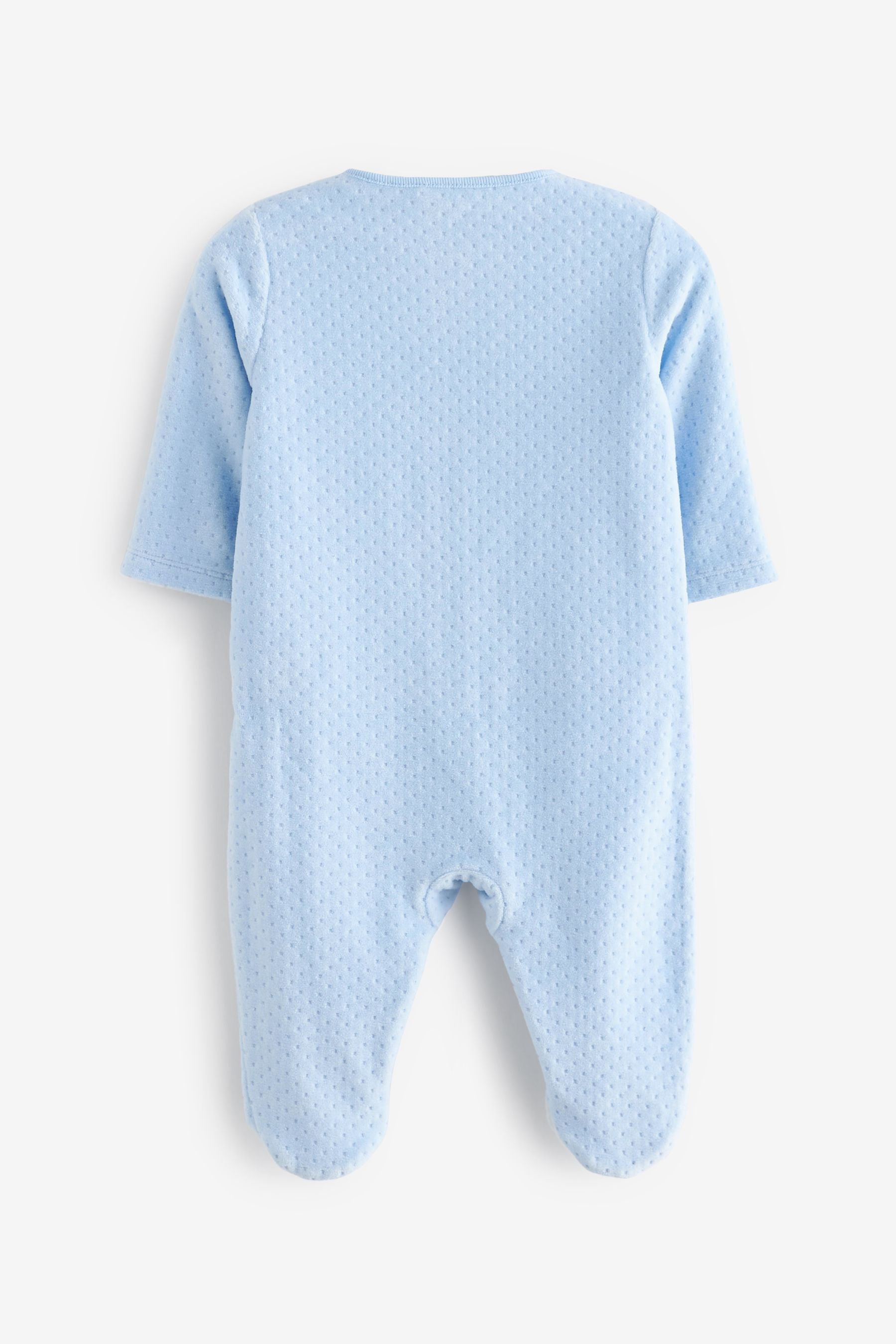 Pale Blue Velour Sleepsuit (0mths-3yrs)