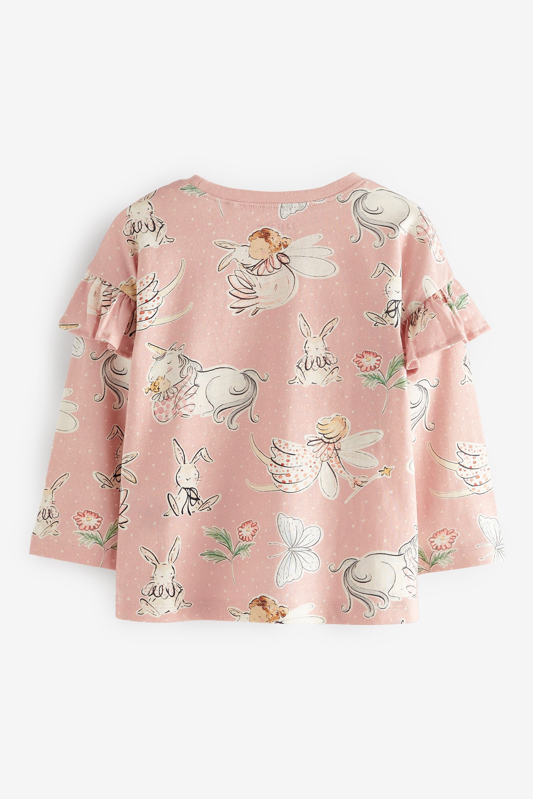 Pink Fairy Long Sleeve Frill Top (3mths-7yrs)