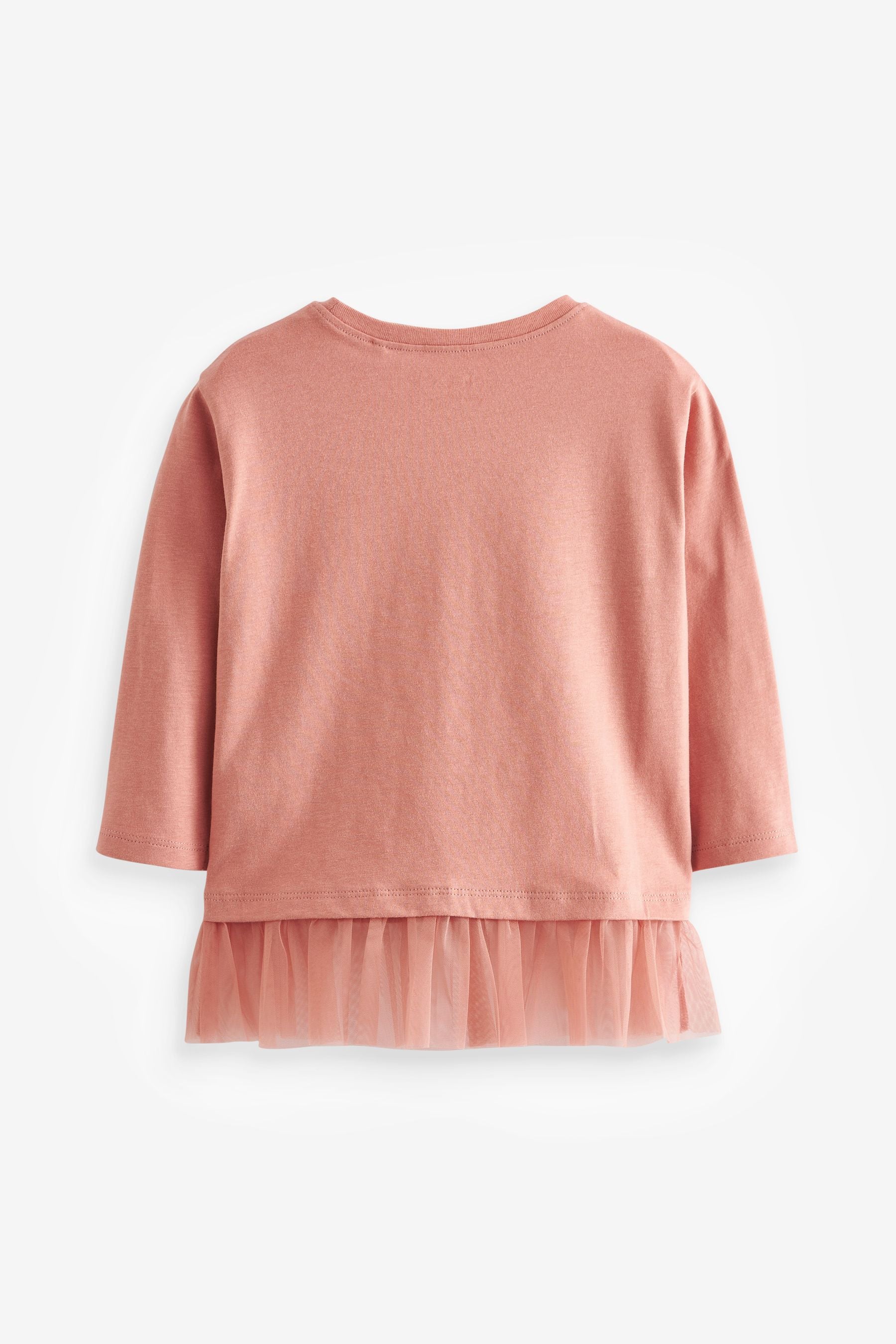 Pink Ballerina Long Sleeve Mesh Hem T-Shirt (3mths-7yrs)