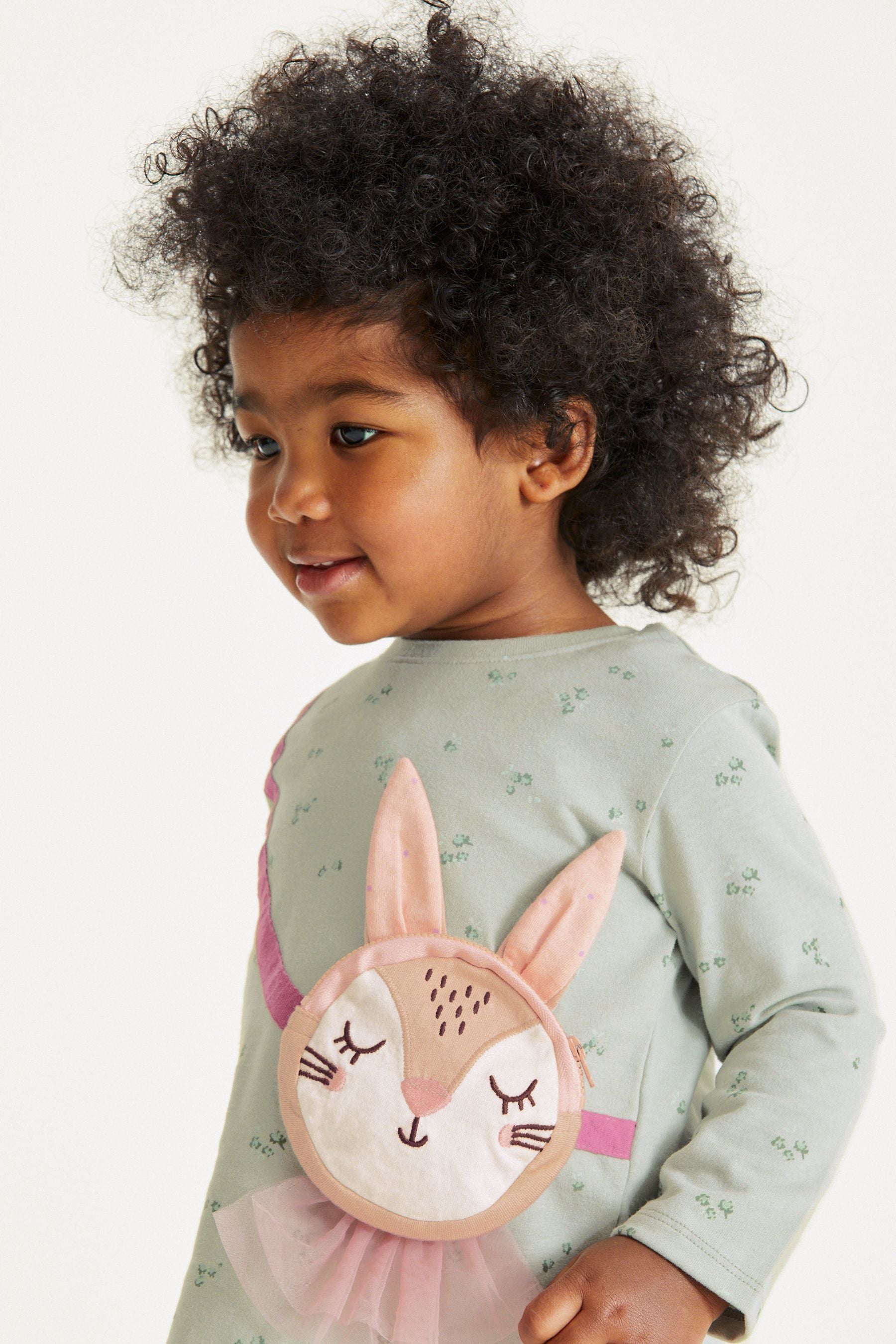 Green Bunny Long Sleeve Bag T-Shirt (3mths-7yrs)