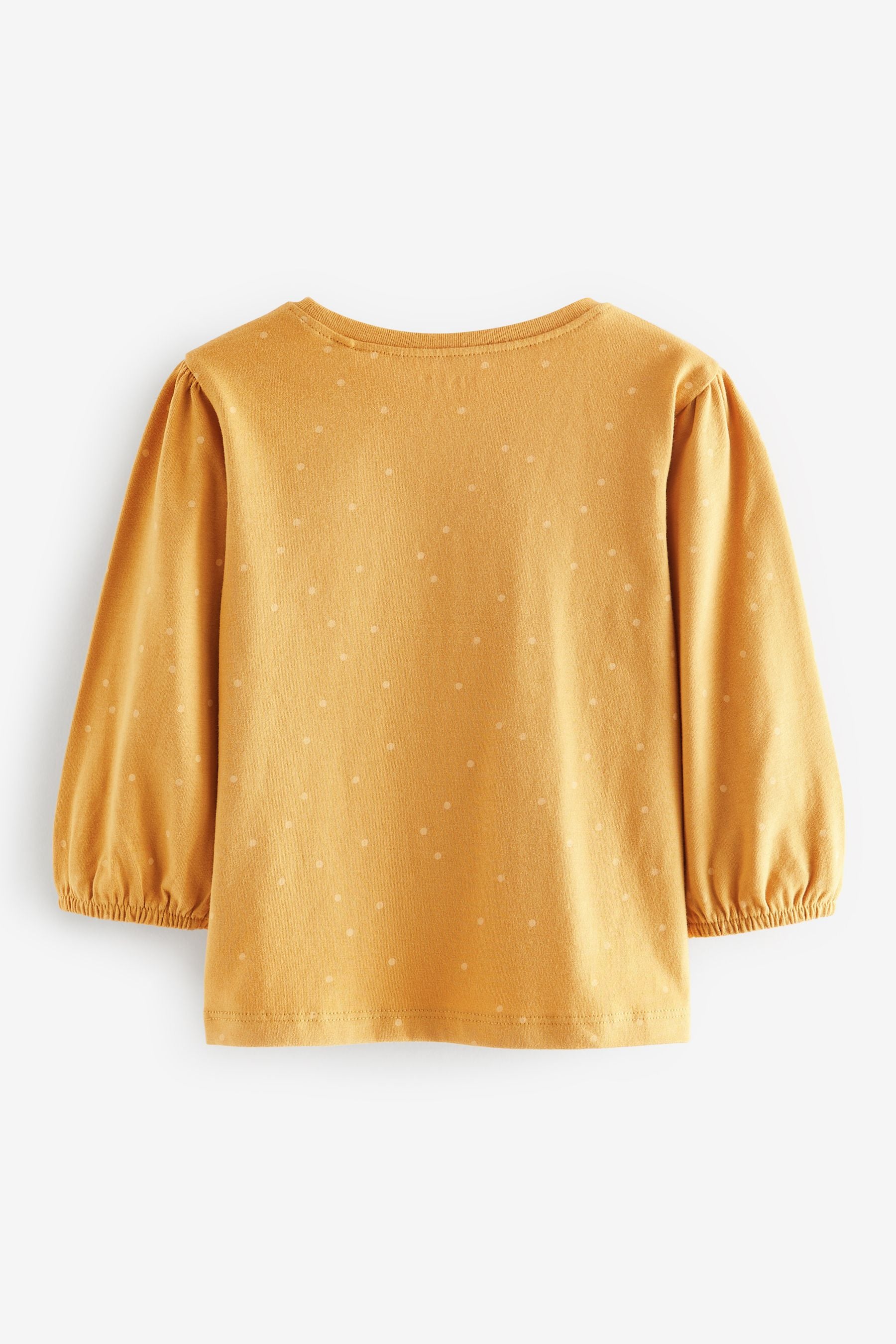 Ochre Flower Pocket Long Sleeve Cotton T-Shirt (3mths-7yrs)