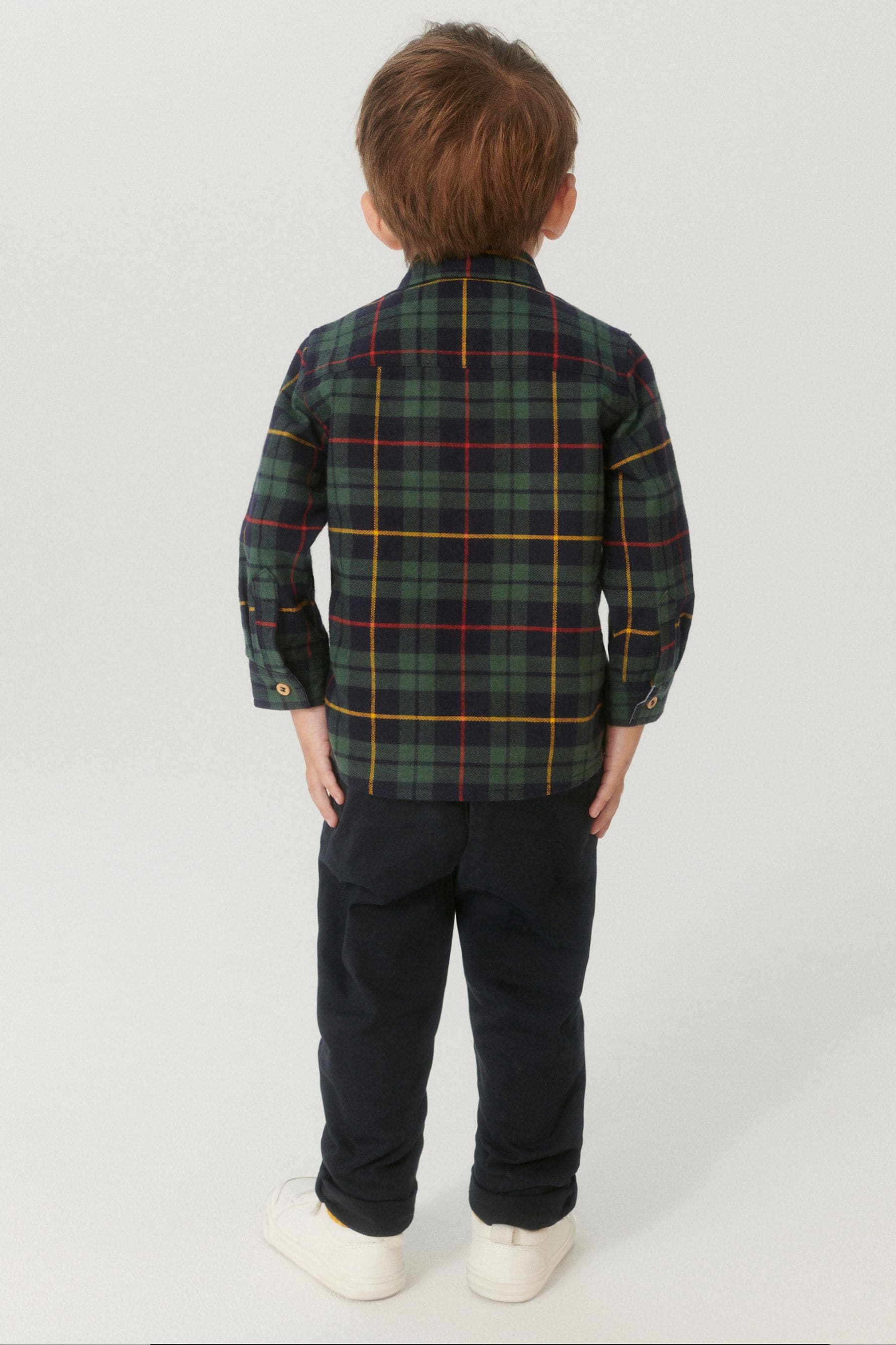 Green Long Sleeve Check Shirt (3mths-7yrs)