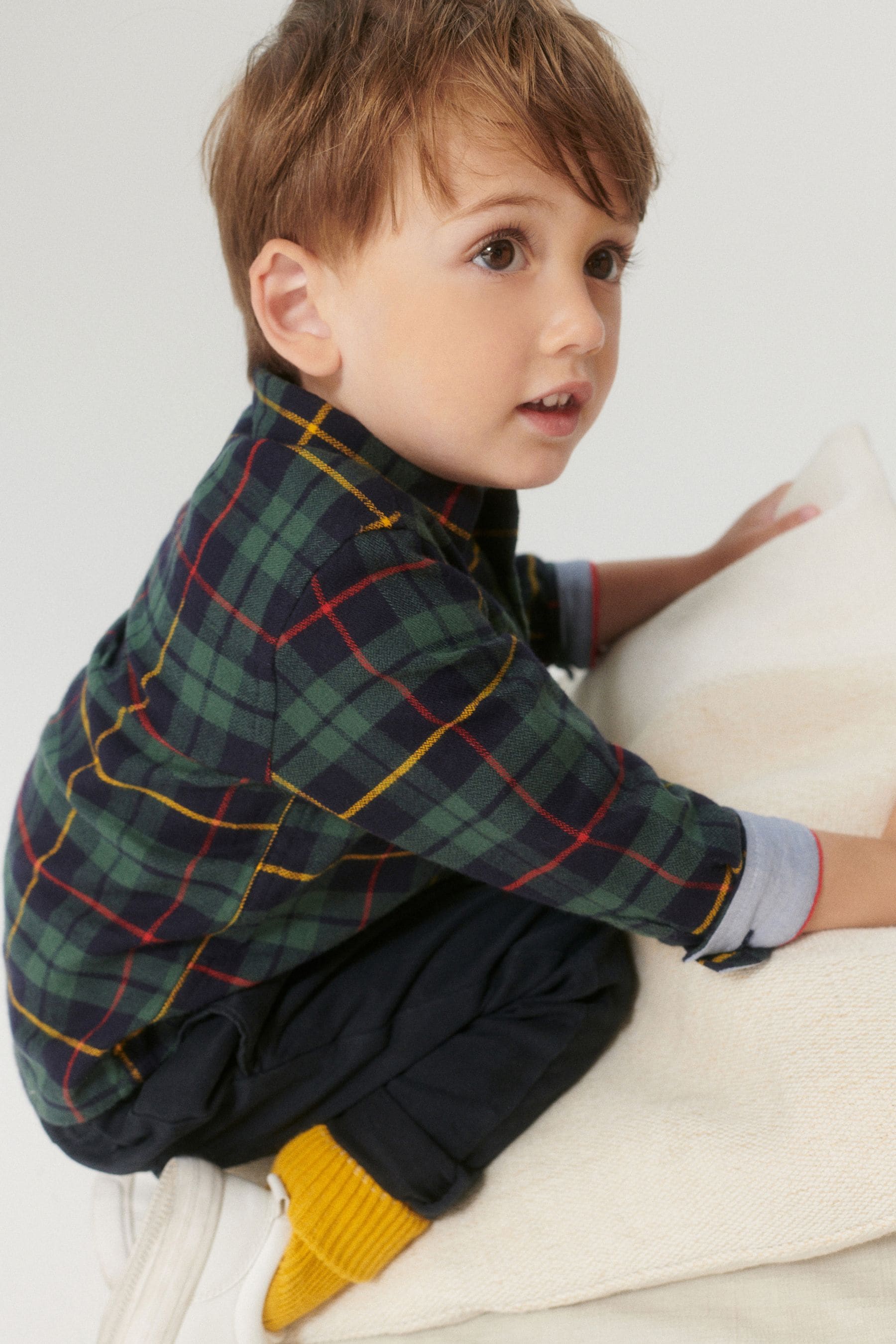 Green Long Sleeve Check Shirt (3mths-7yrs)