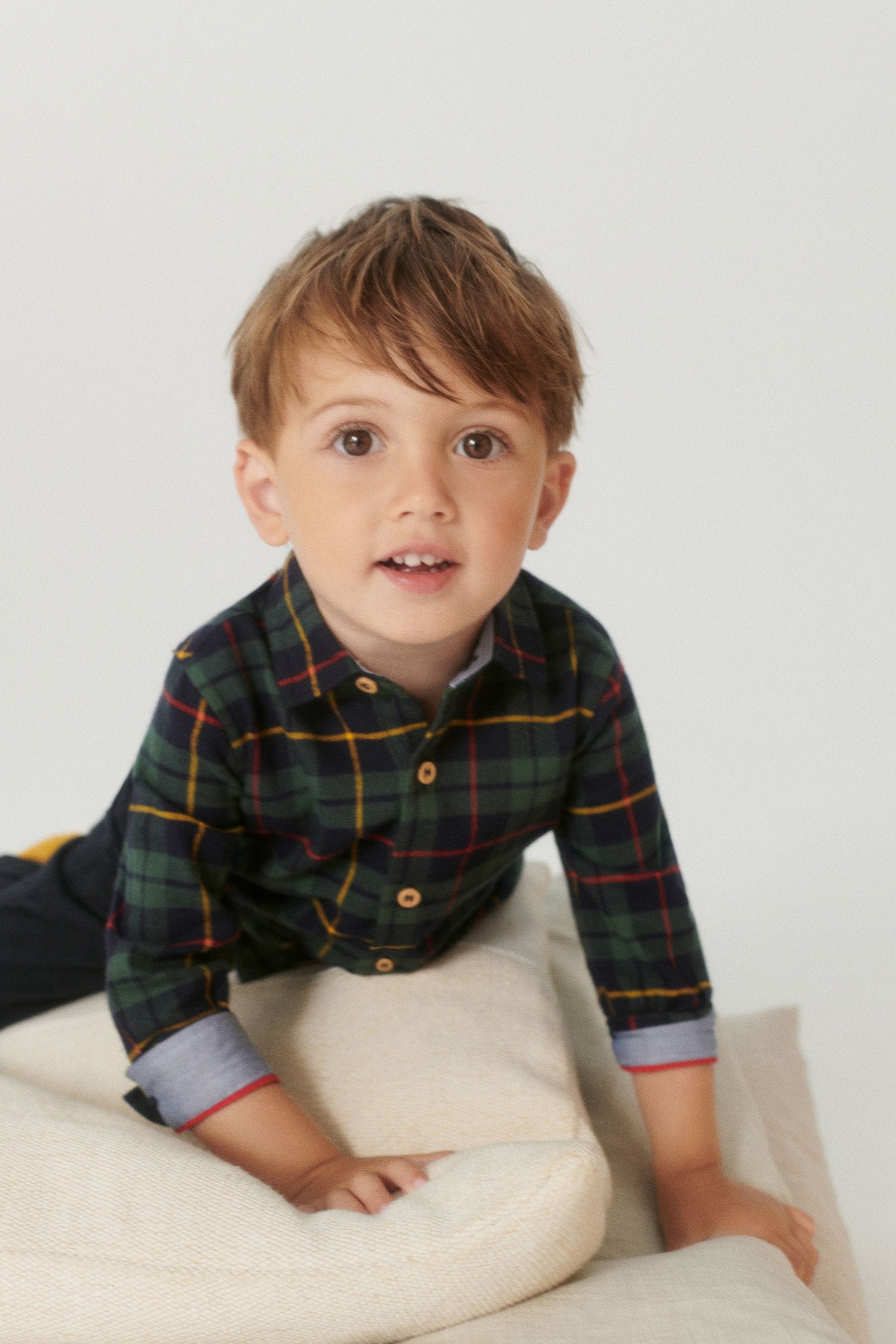 Green Long Sleeve Check Shirt (3mths-7yrs)