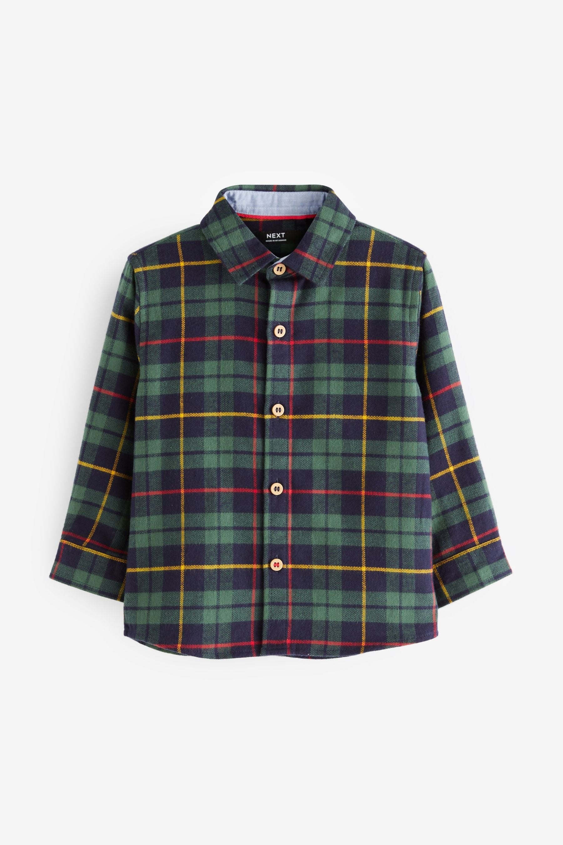 Green Long Sleeve Check Shirt (3mths-7yrs)