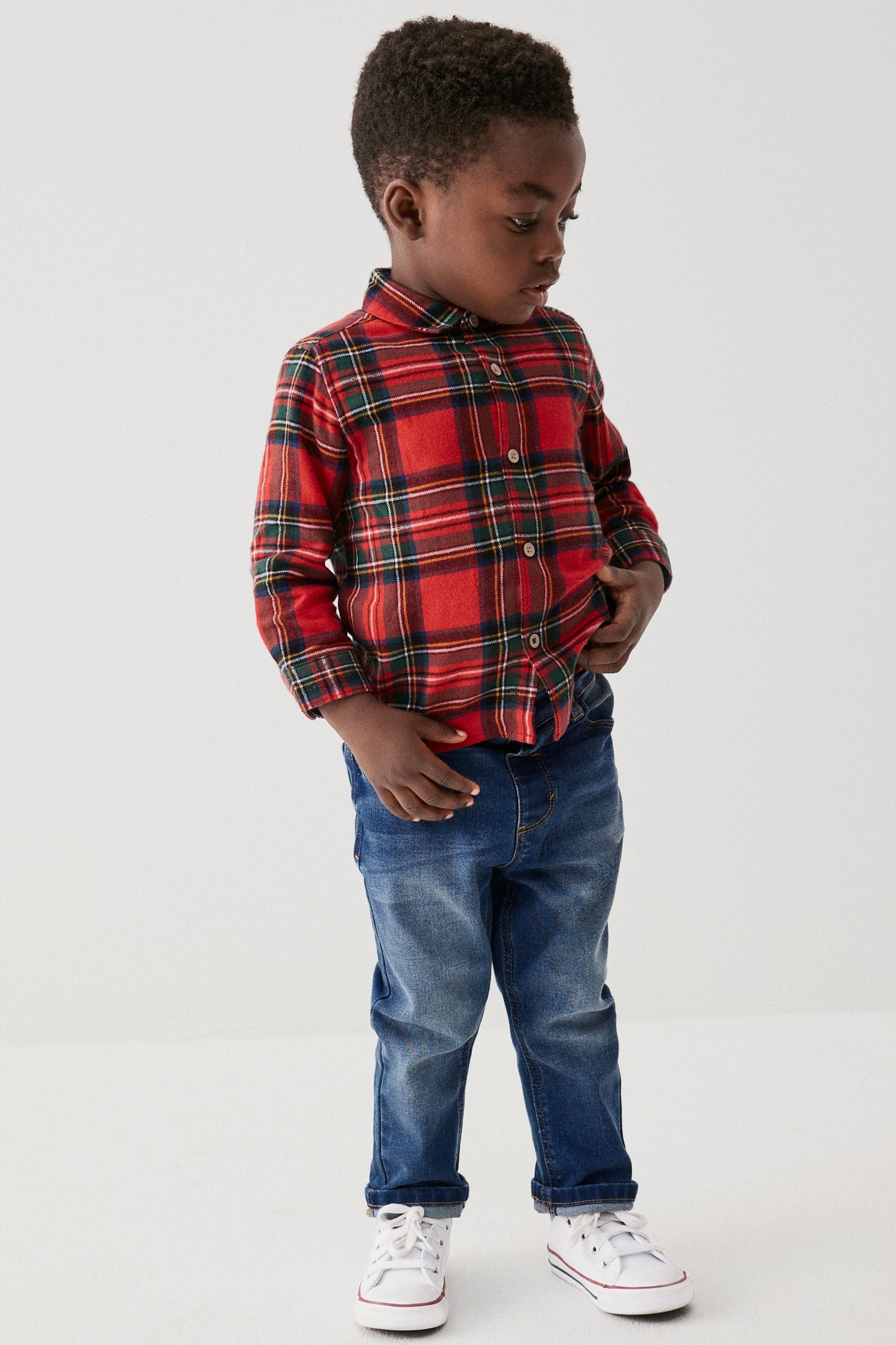 Red Long Sleeve Check Shirt (3mths-7yrs)