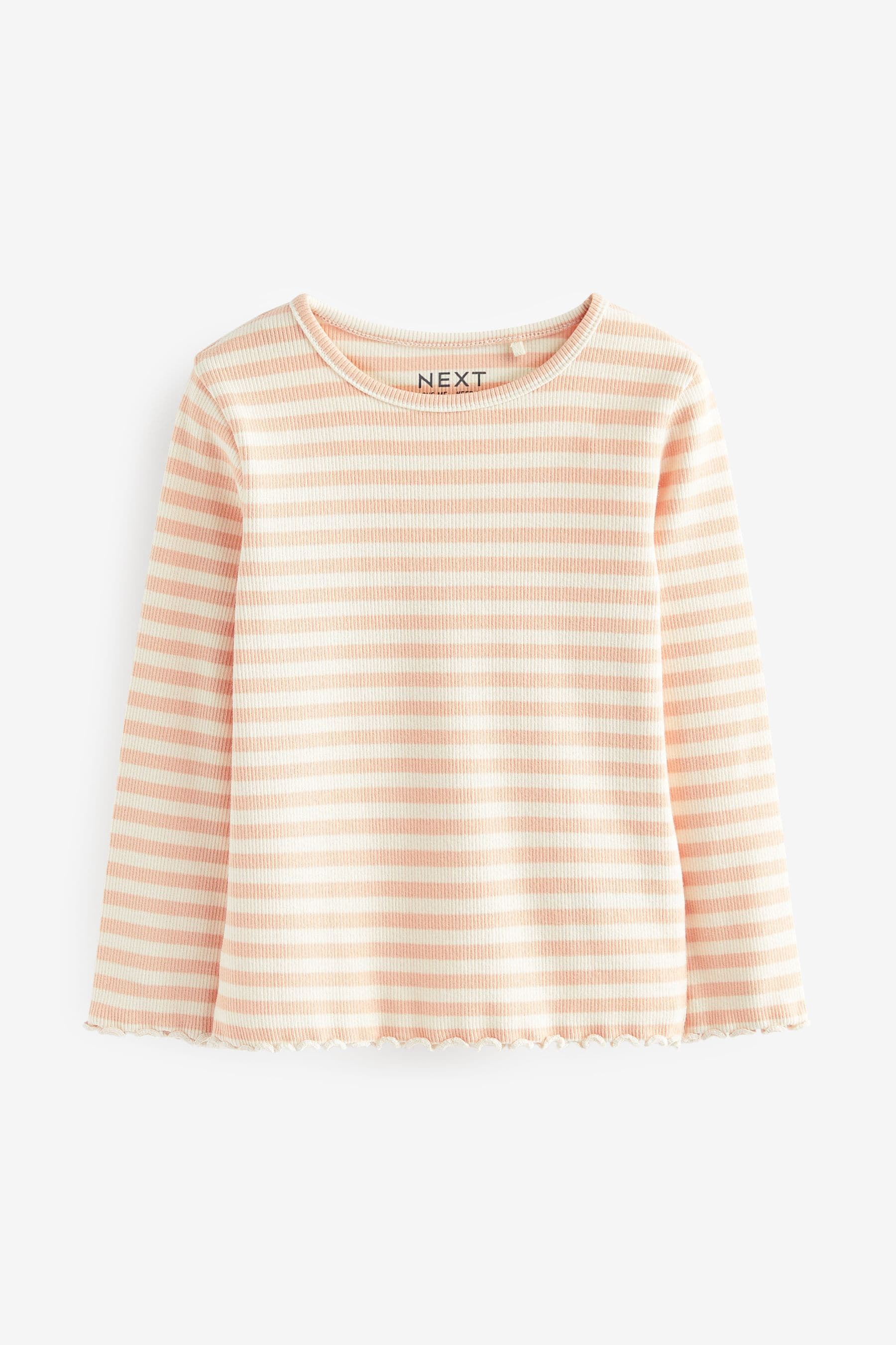 Neutral Stripe Cotton Rich Long Sleeve Rib T-Shirt (3mths-7yrs)