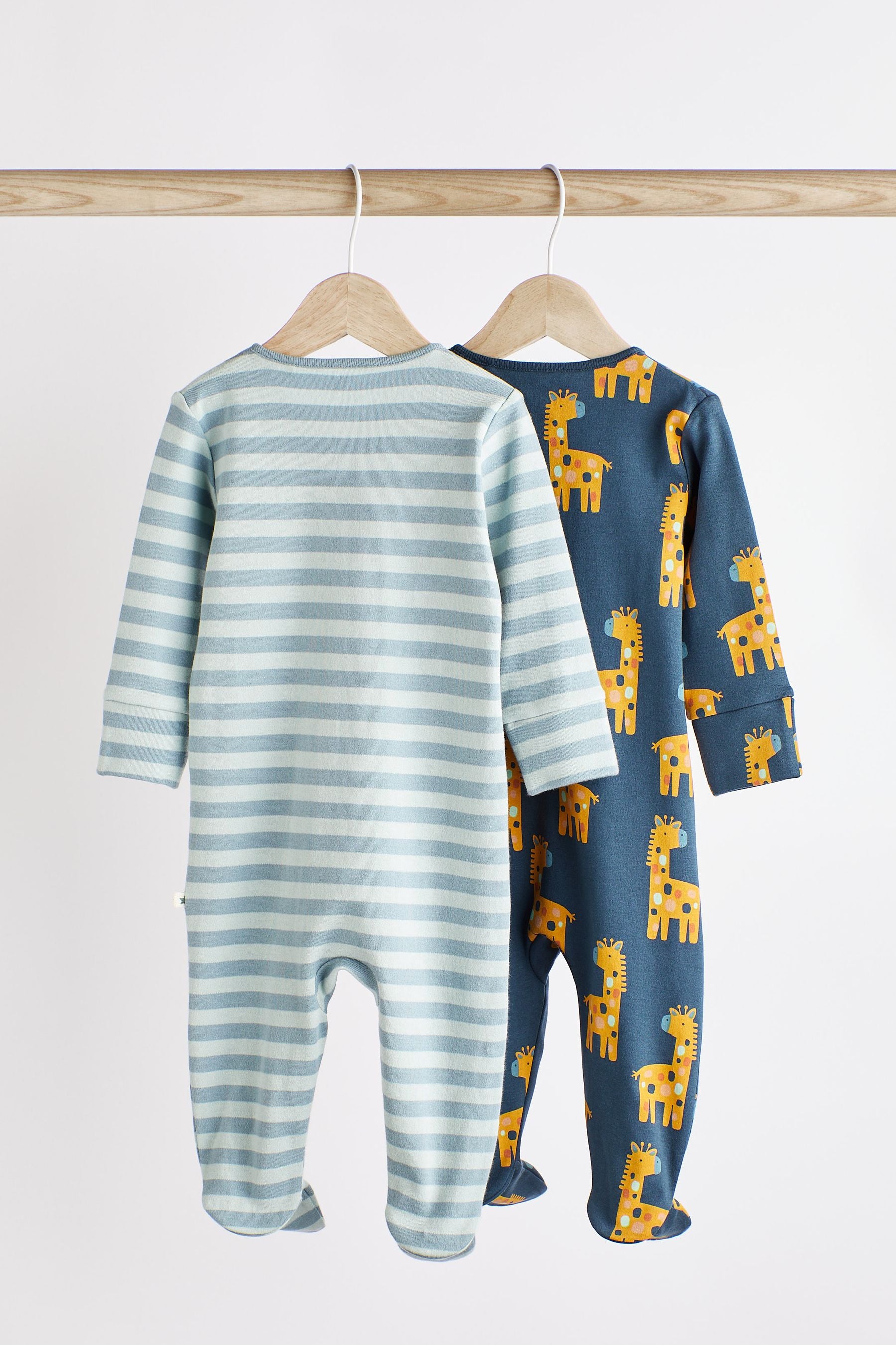 Blue Character Baby Sleepsuits 2 Pack (0mths-2yrs)