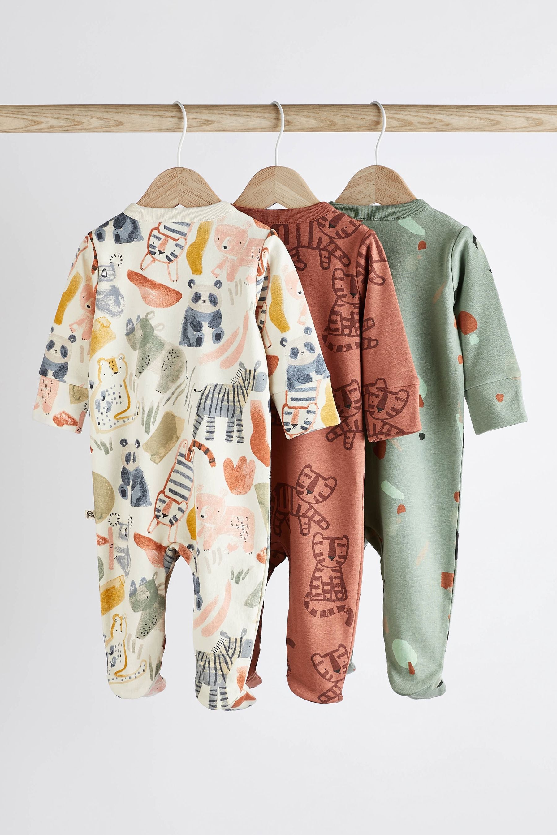 Minerals Cotton Baby Sleepsuits 3 Pack (0-2yrs)