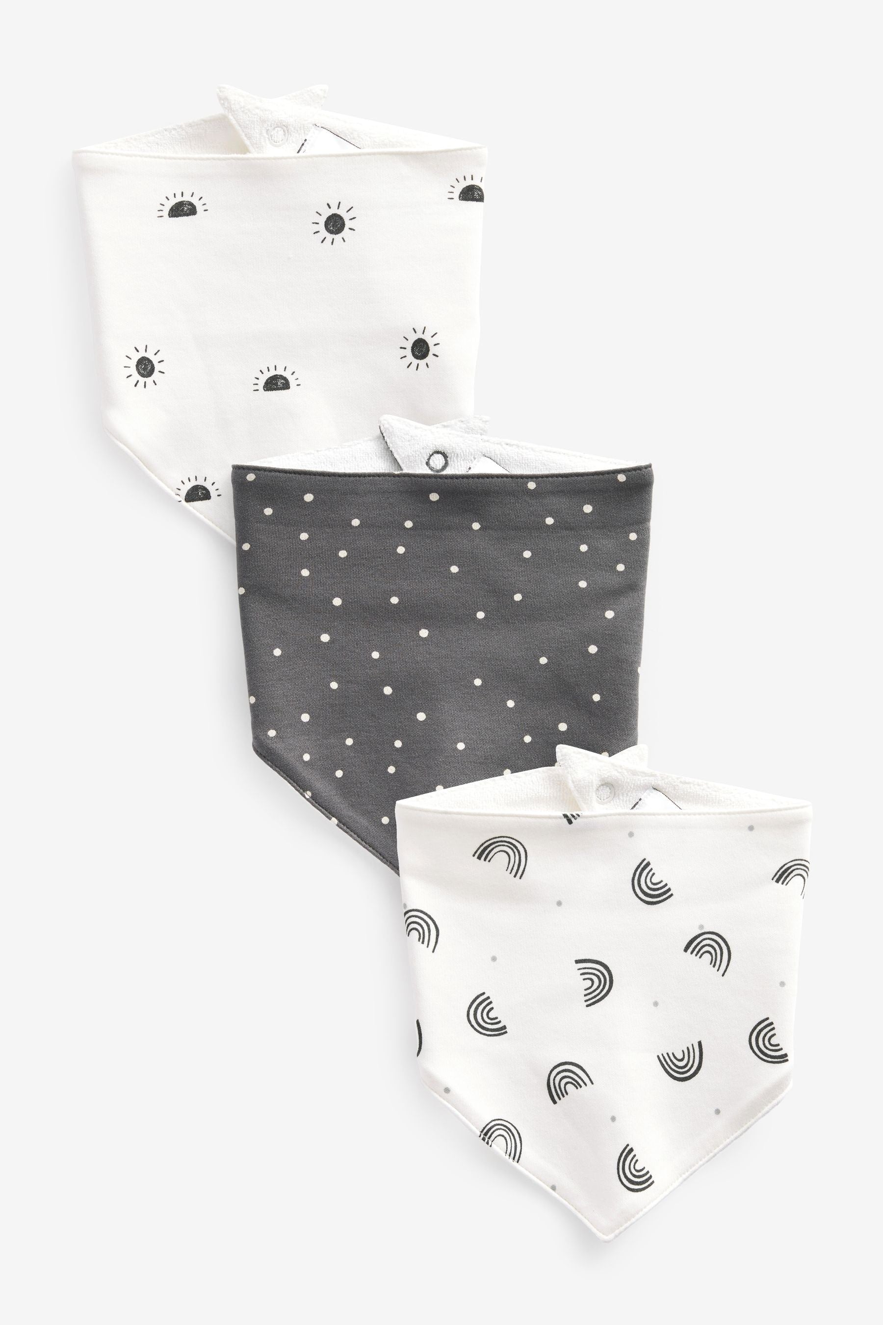 Black/White Dribble Baby Bibs 3 Pack