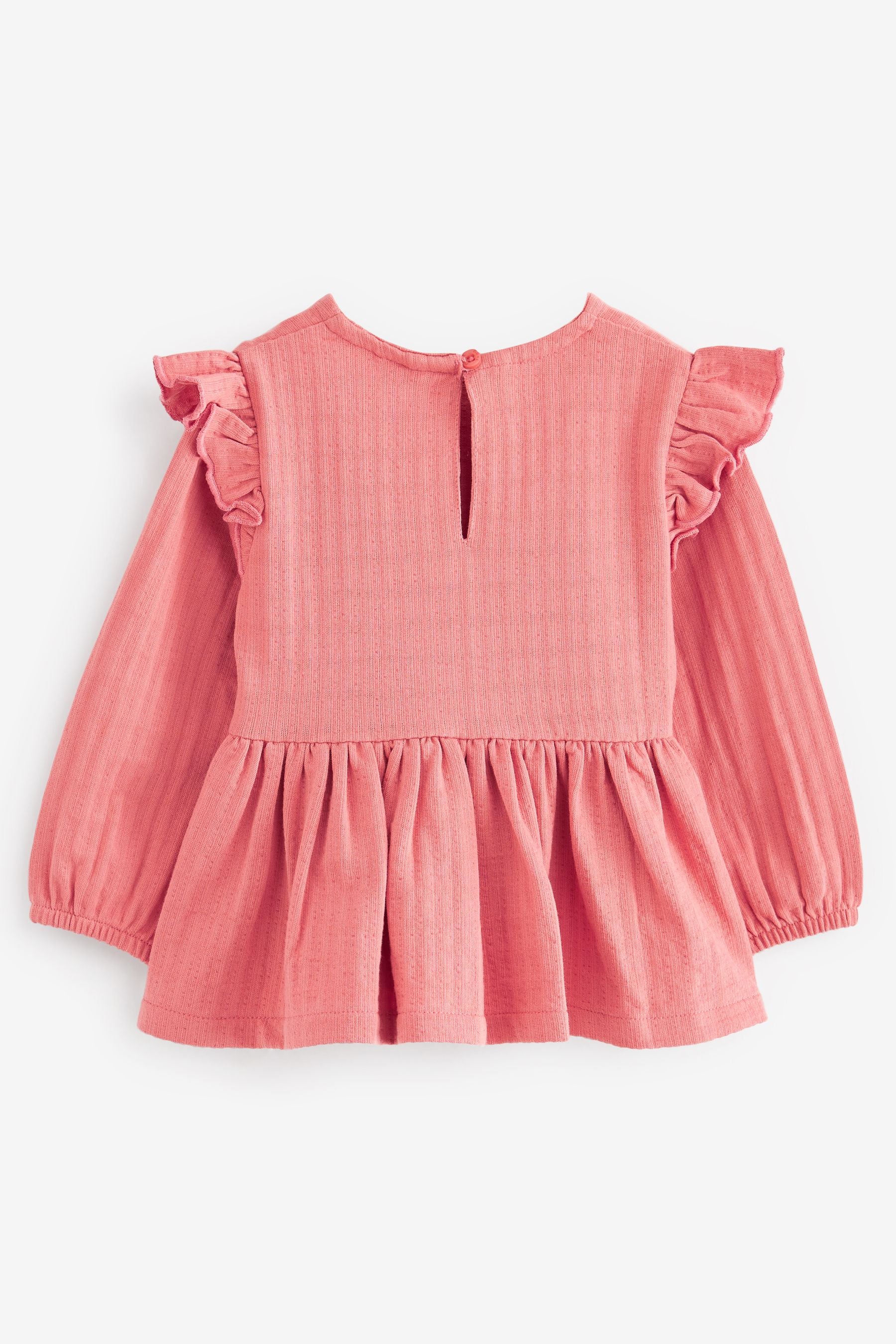 Pink Collar Frill Textured Blouse (3mths-7yrs)