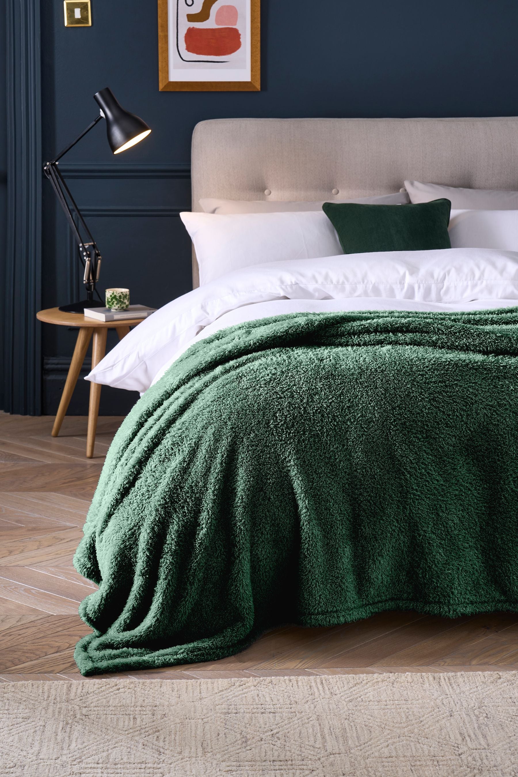 Green Snuggle Teddy Fleece Throw