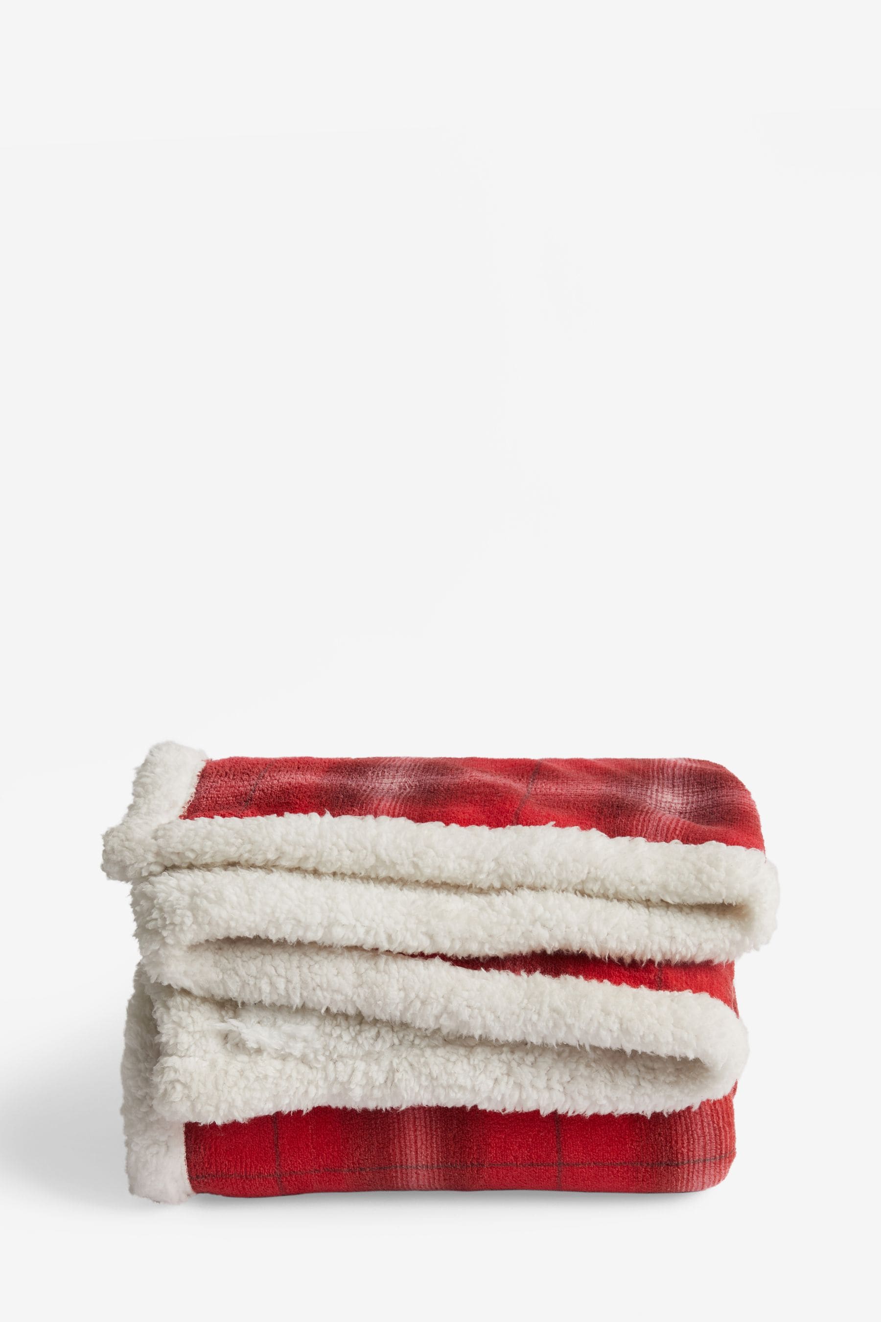 Red Christmas Check Fleece Throw