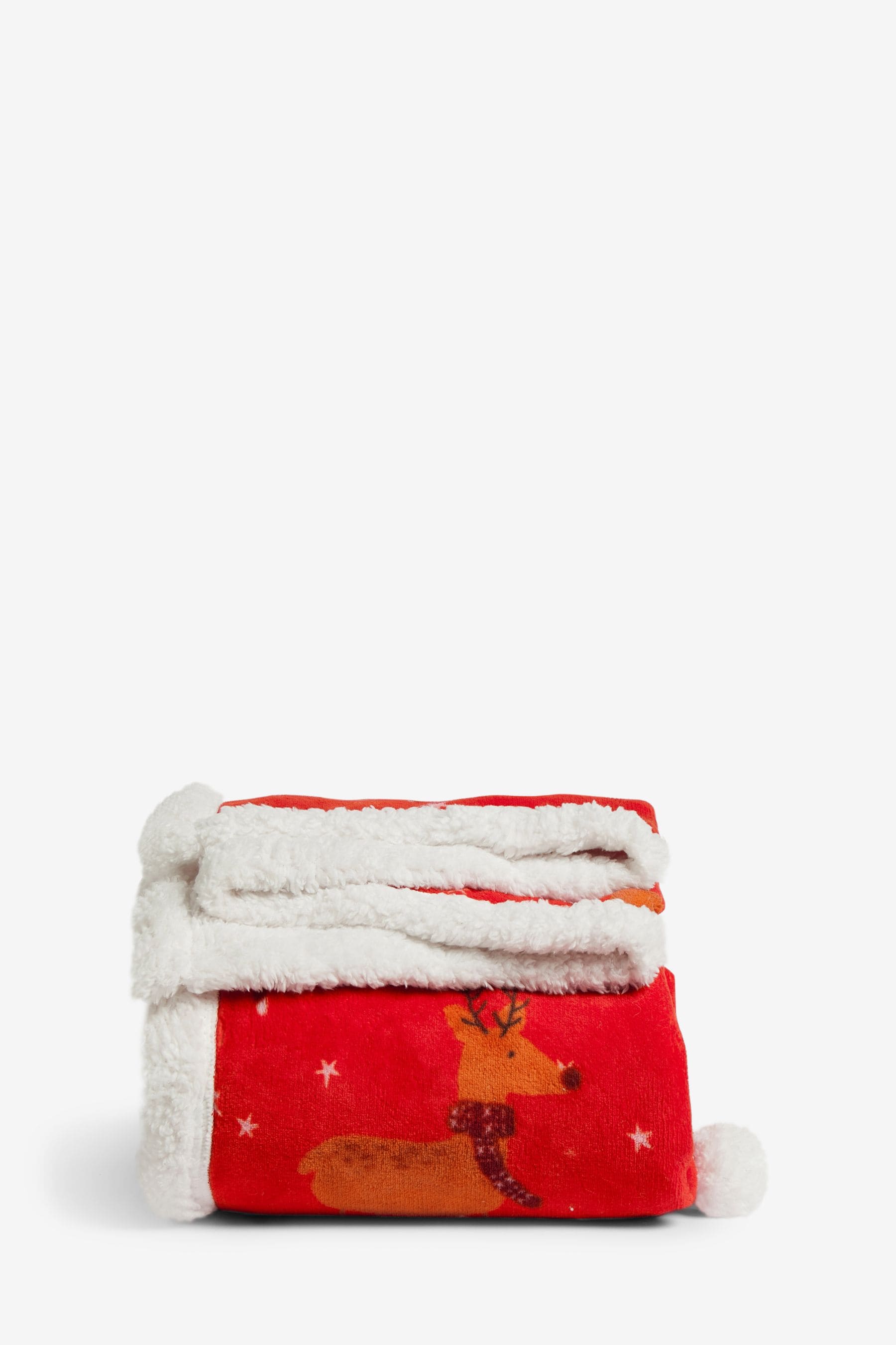 Red Christmas Santa Fleece Throw