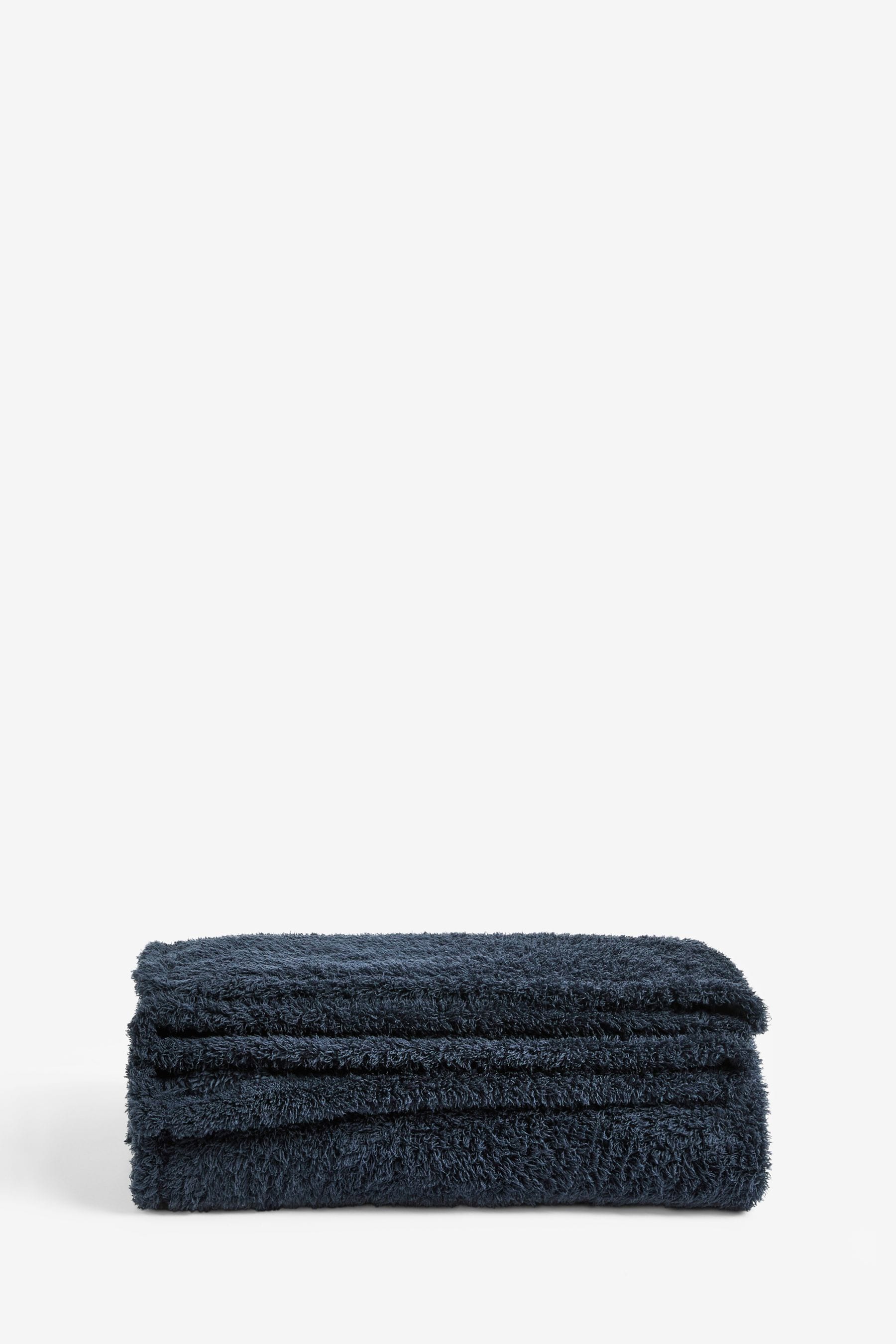 Navy Blue Snuggle Teddy Fleece Throw