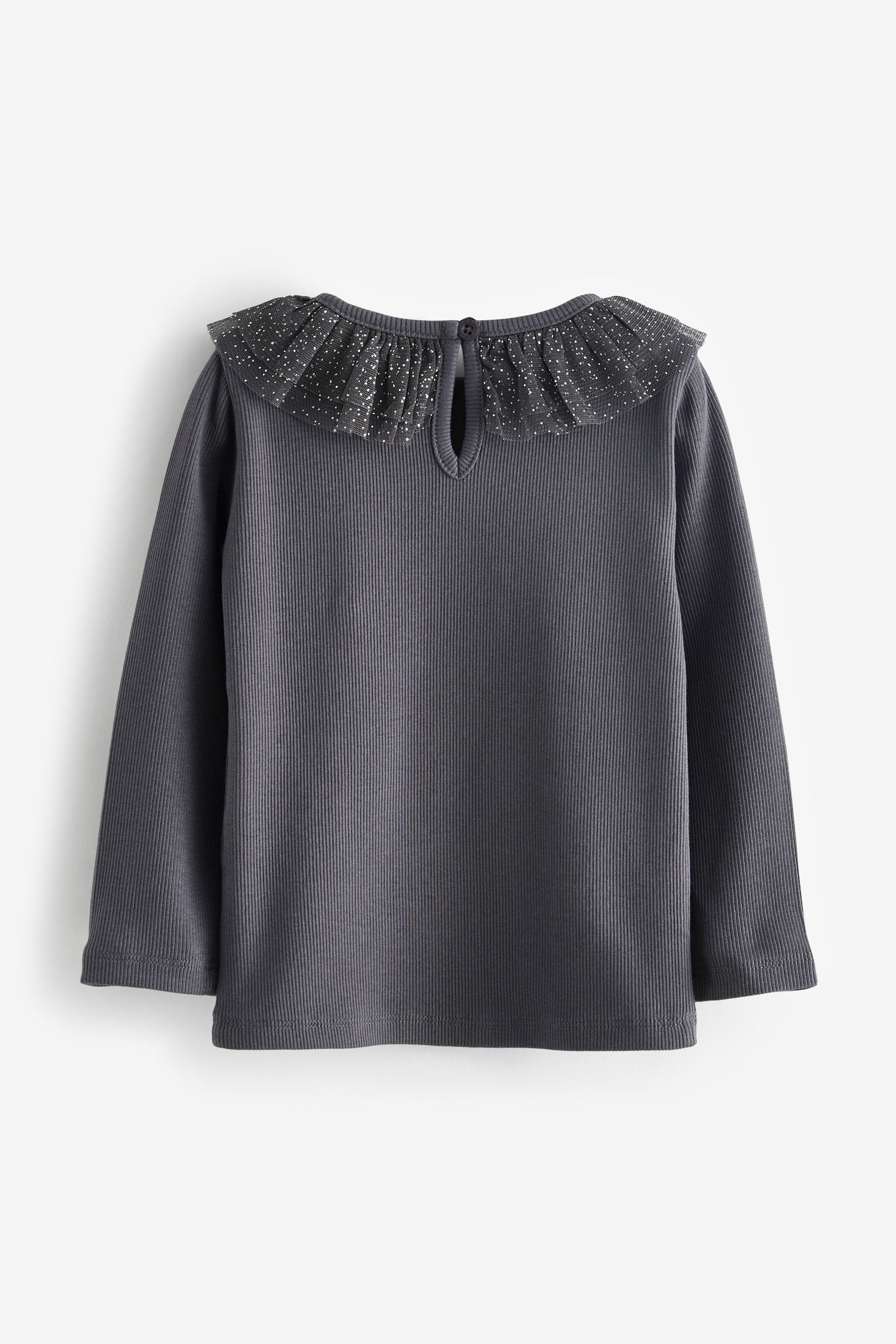 Charcoal Grey Sparkle Long Sleeve Top (3mths-7yrs)