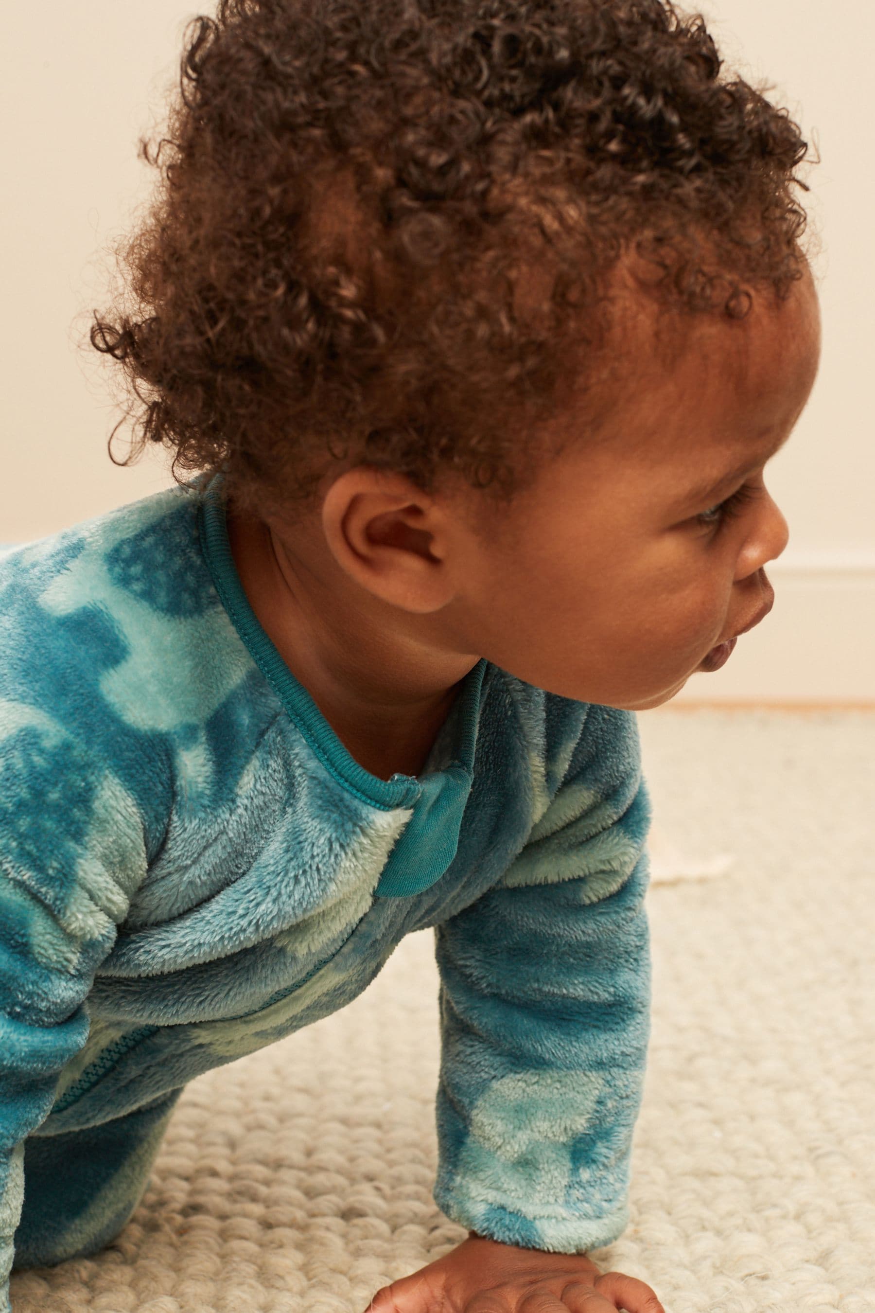 Teal Blue Baby Fleece Sleepsuit