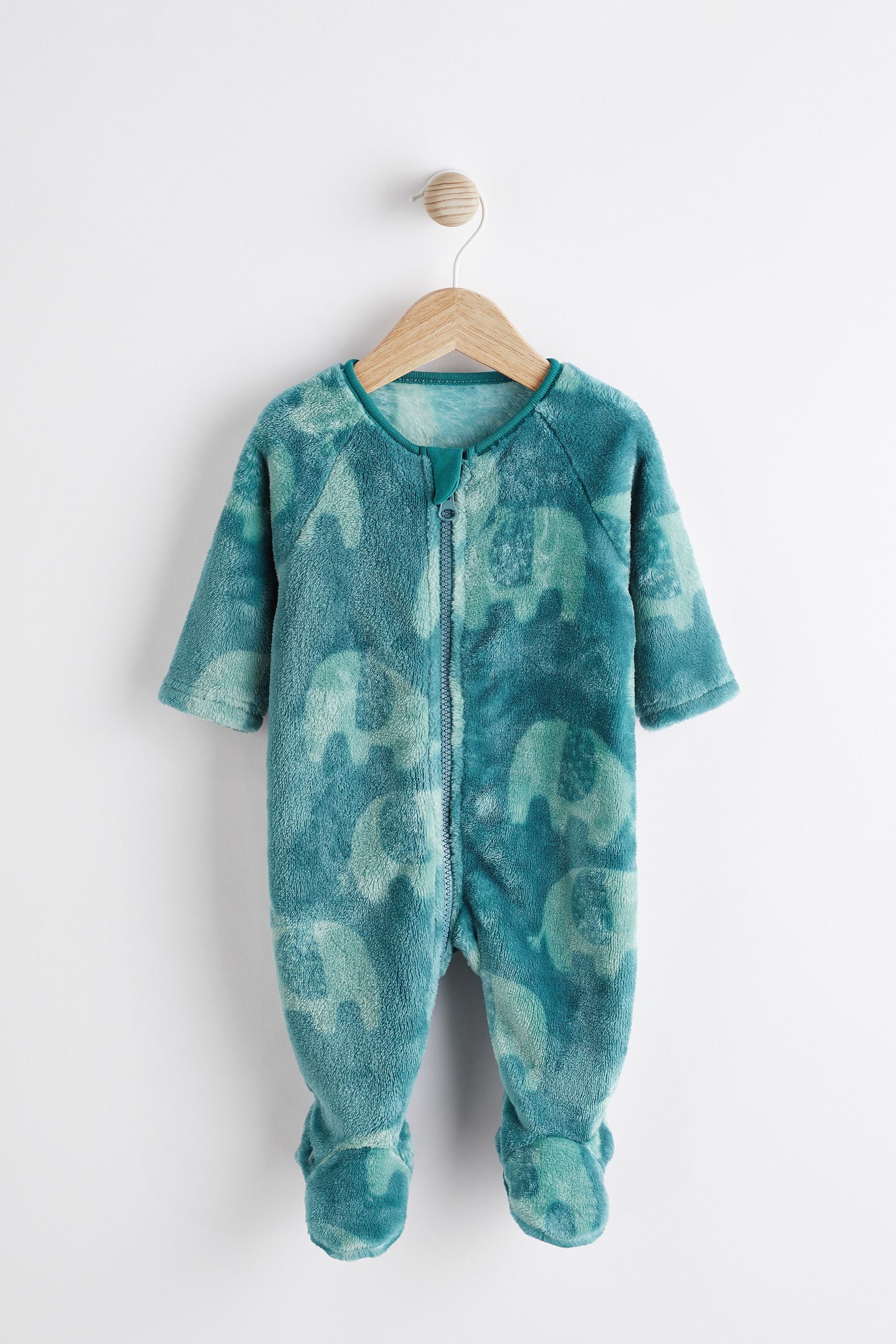 Teal Blue Baby Fleece Sleepsuit