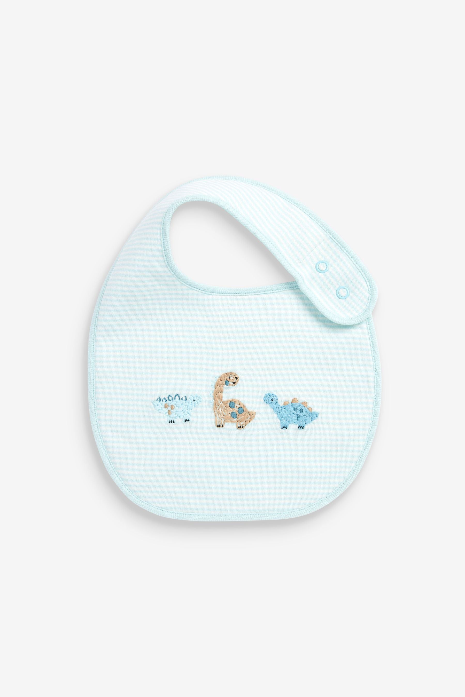 Blue Dino 3 Pack Baby Bibs