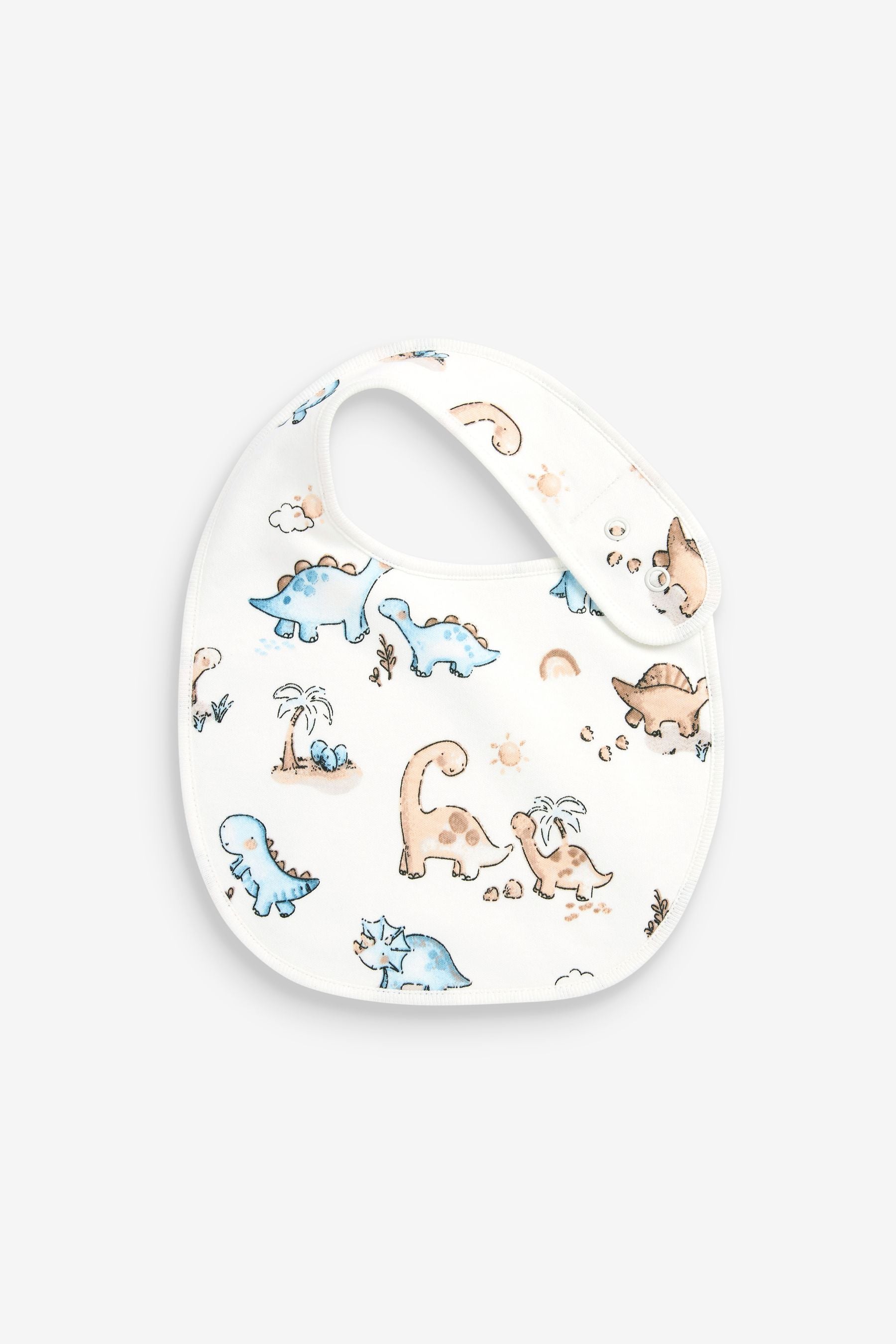 Blue Dino 3 Pack Baby Bibs