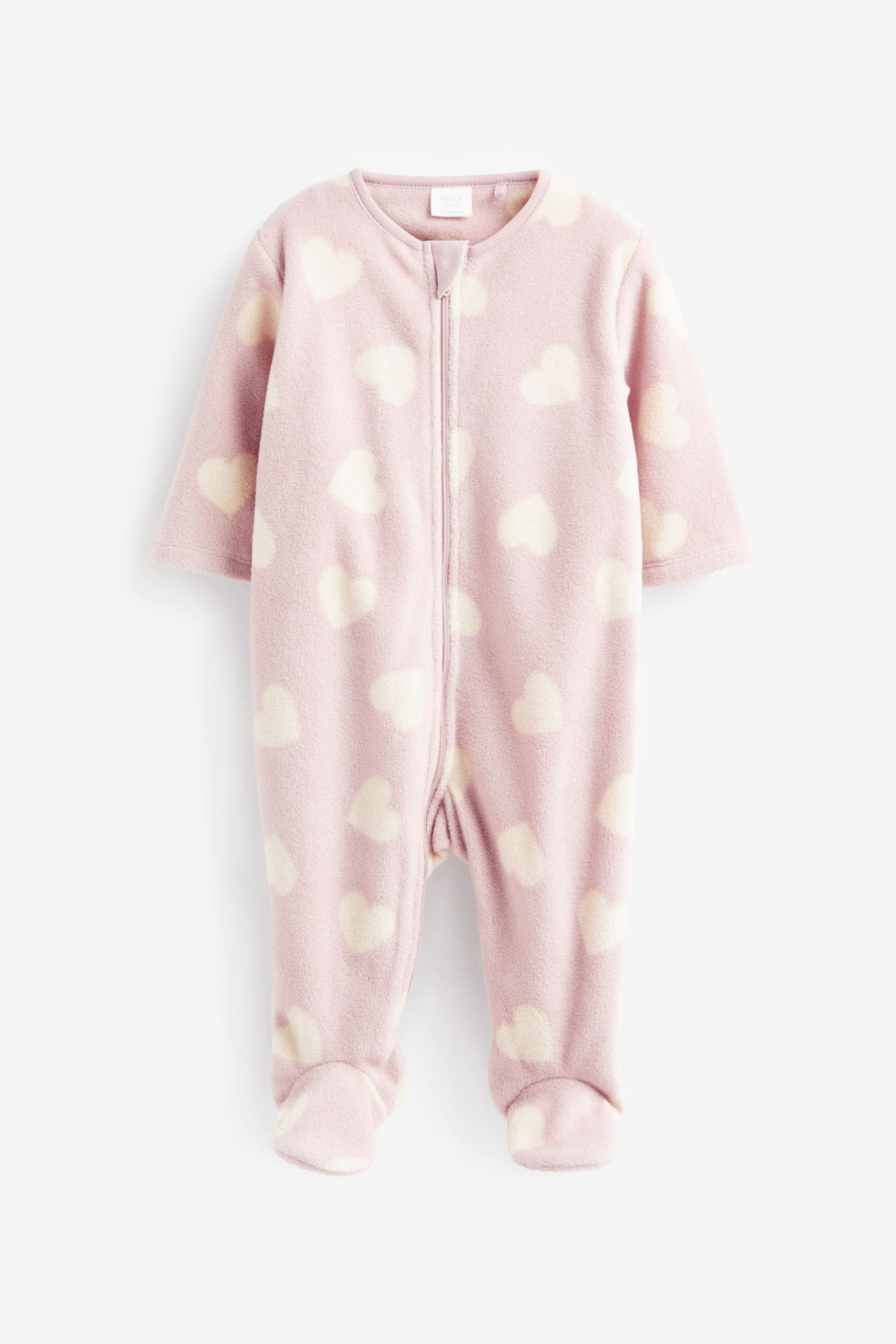 Pink Fleece Baby Sleepsuits 2 Pack