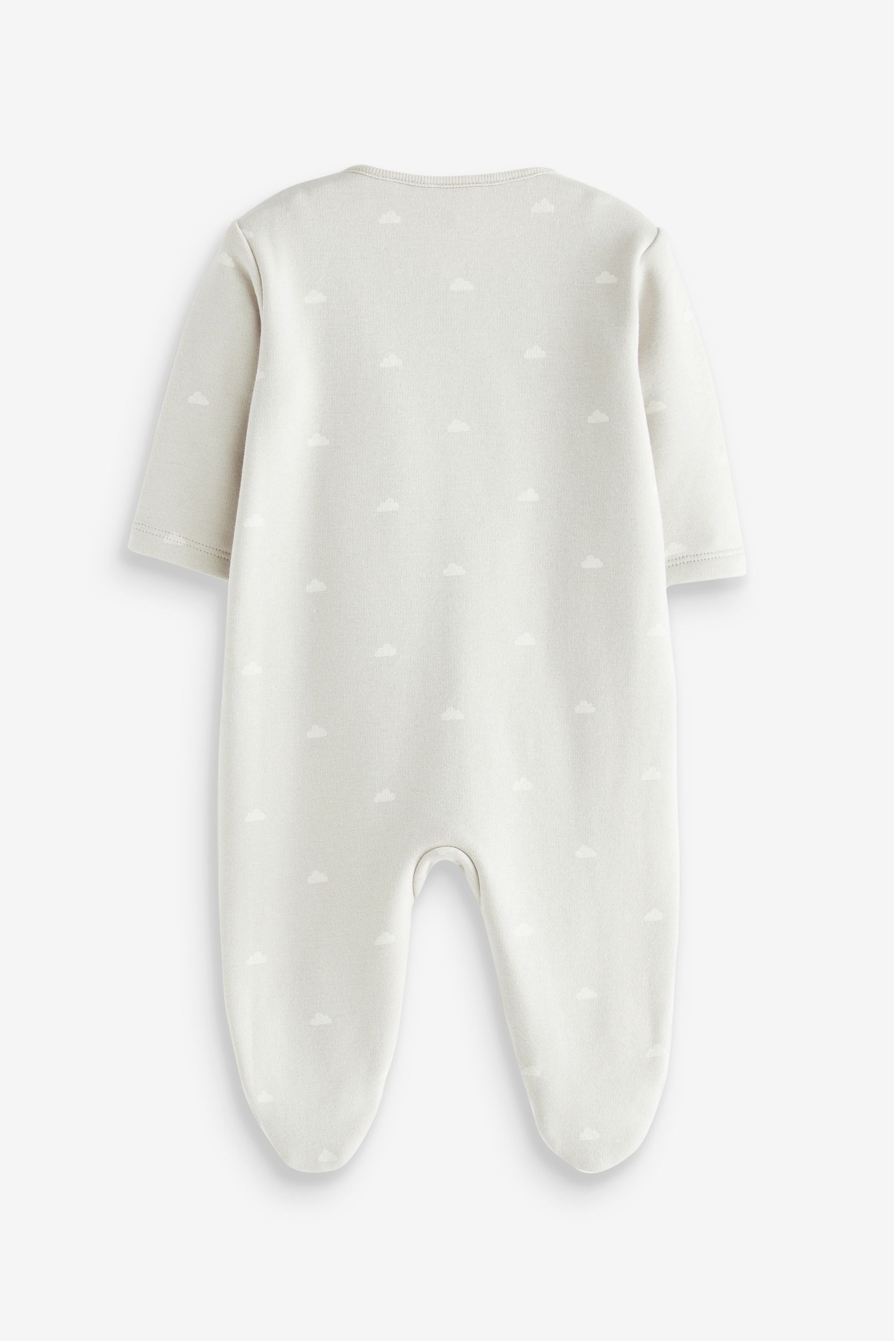 Grey Fleece Lined Baby Sleepsuit