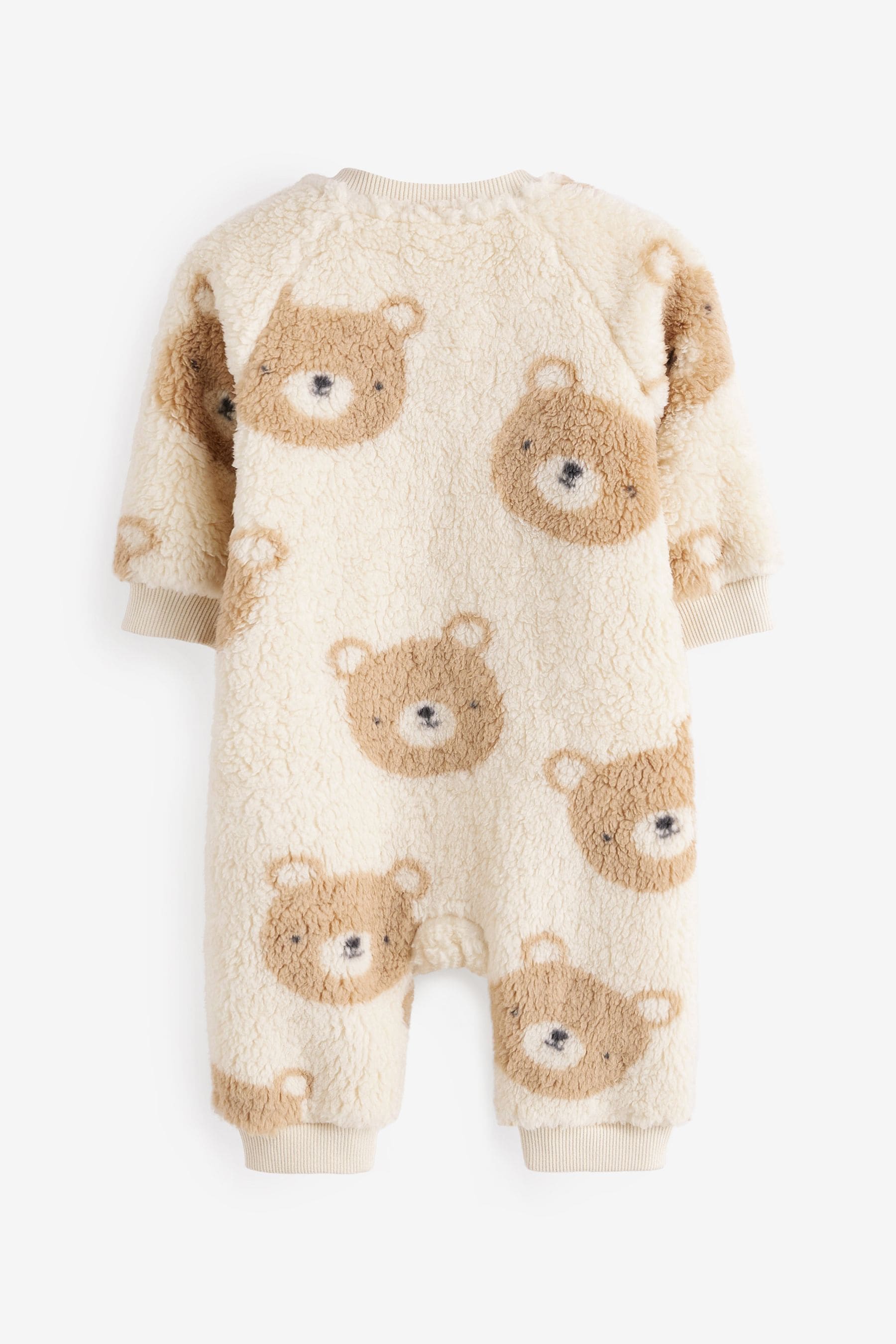 Ecru Cream Cosy Fleece Sleepsuit