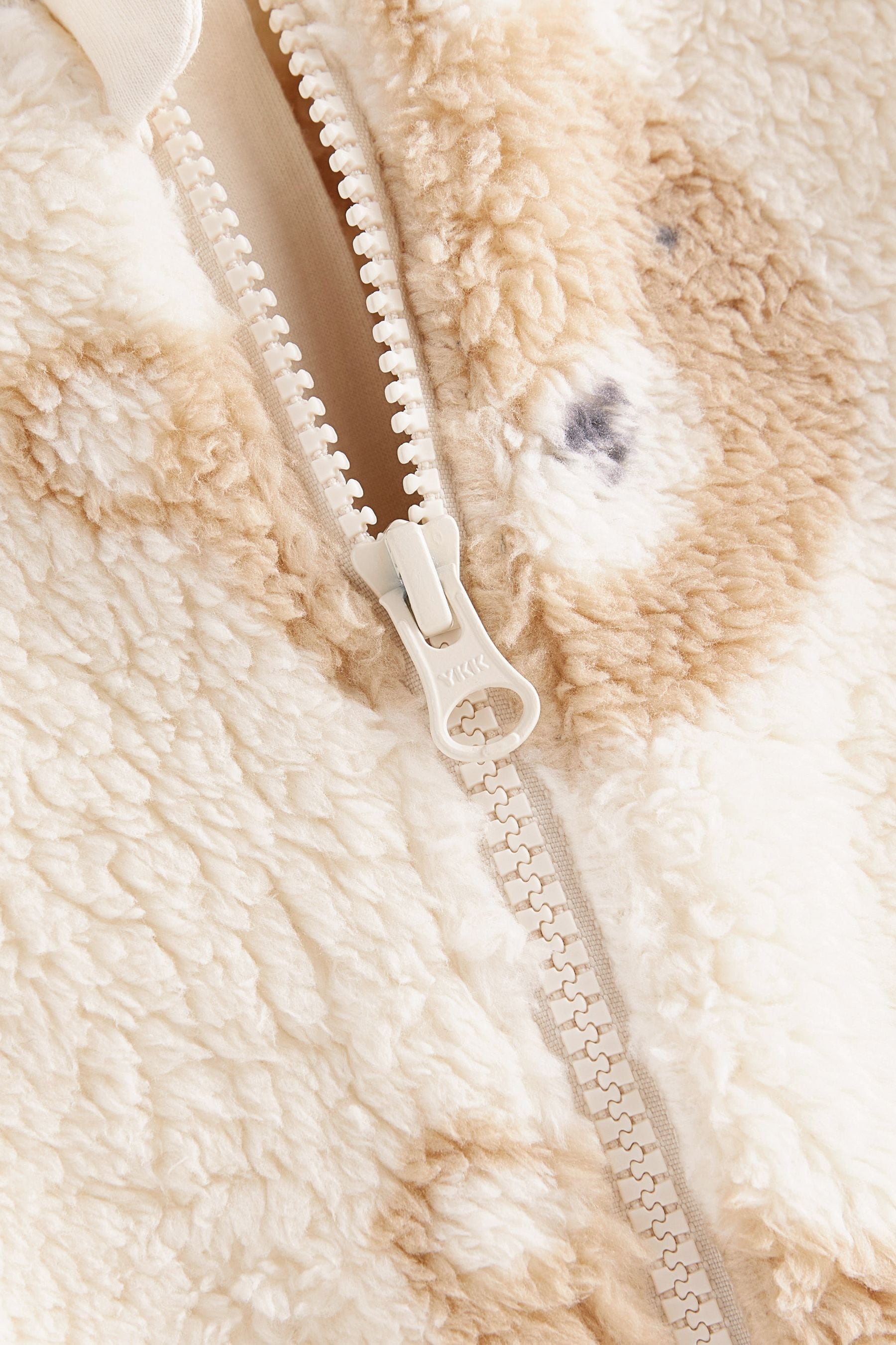 Ecru Cream Cosy Fleece Sleepsuit