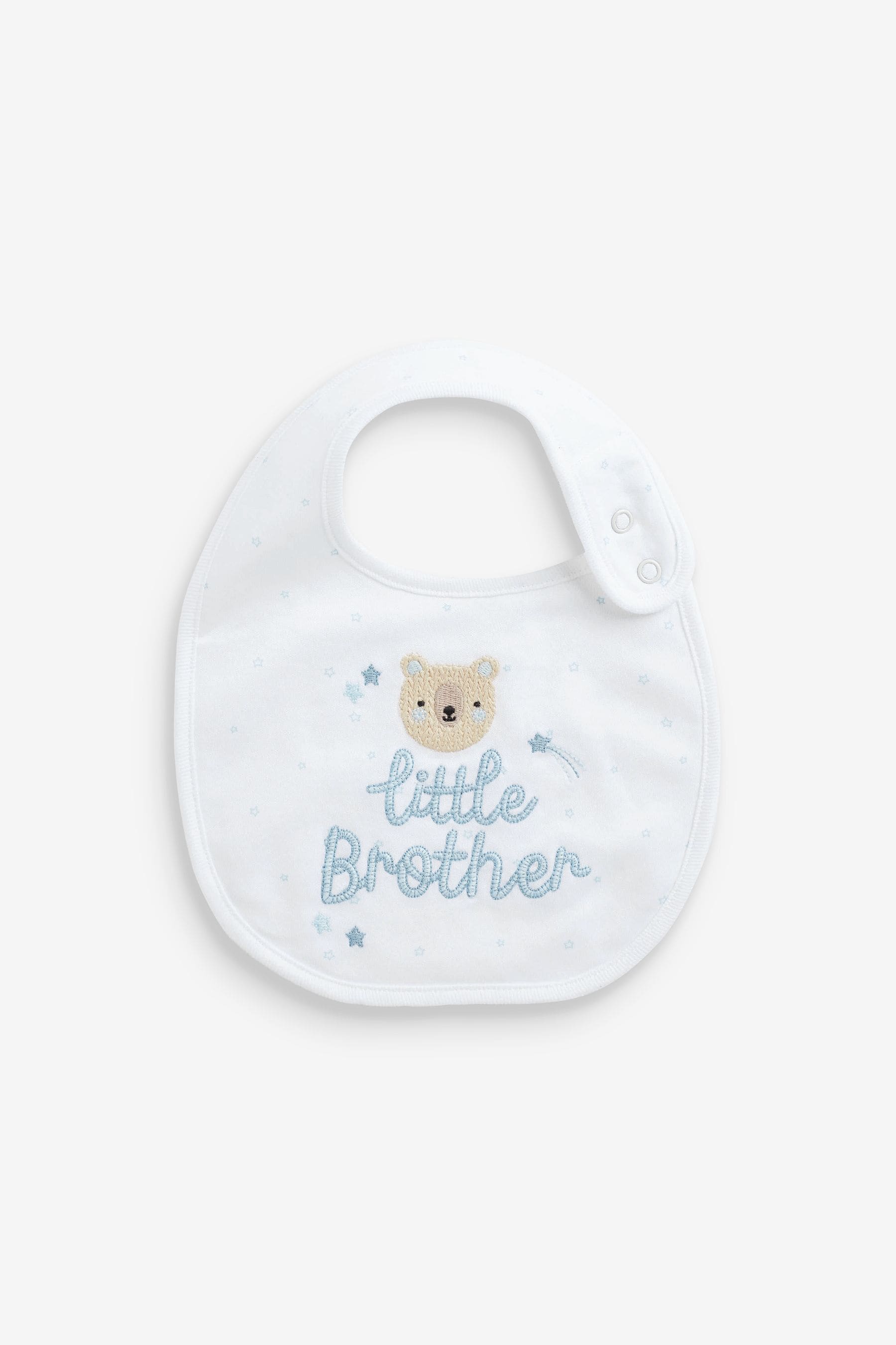 Blue/White Little Brother Baby Bibs 2 Pack