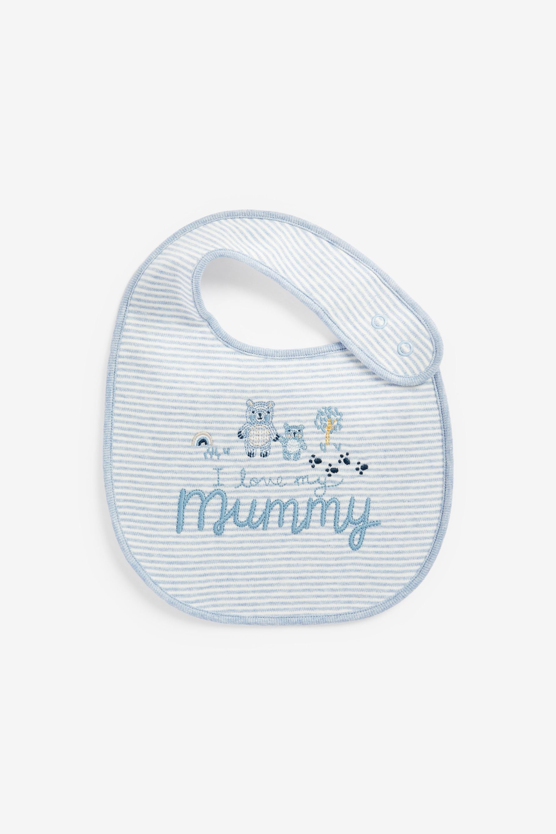 Blue Mummy/Daddy Baby Bibs 2 Pack