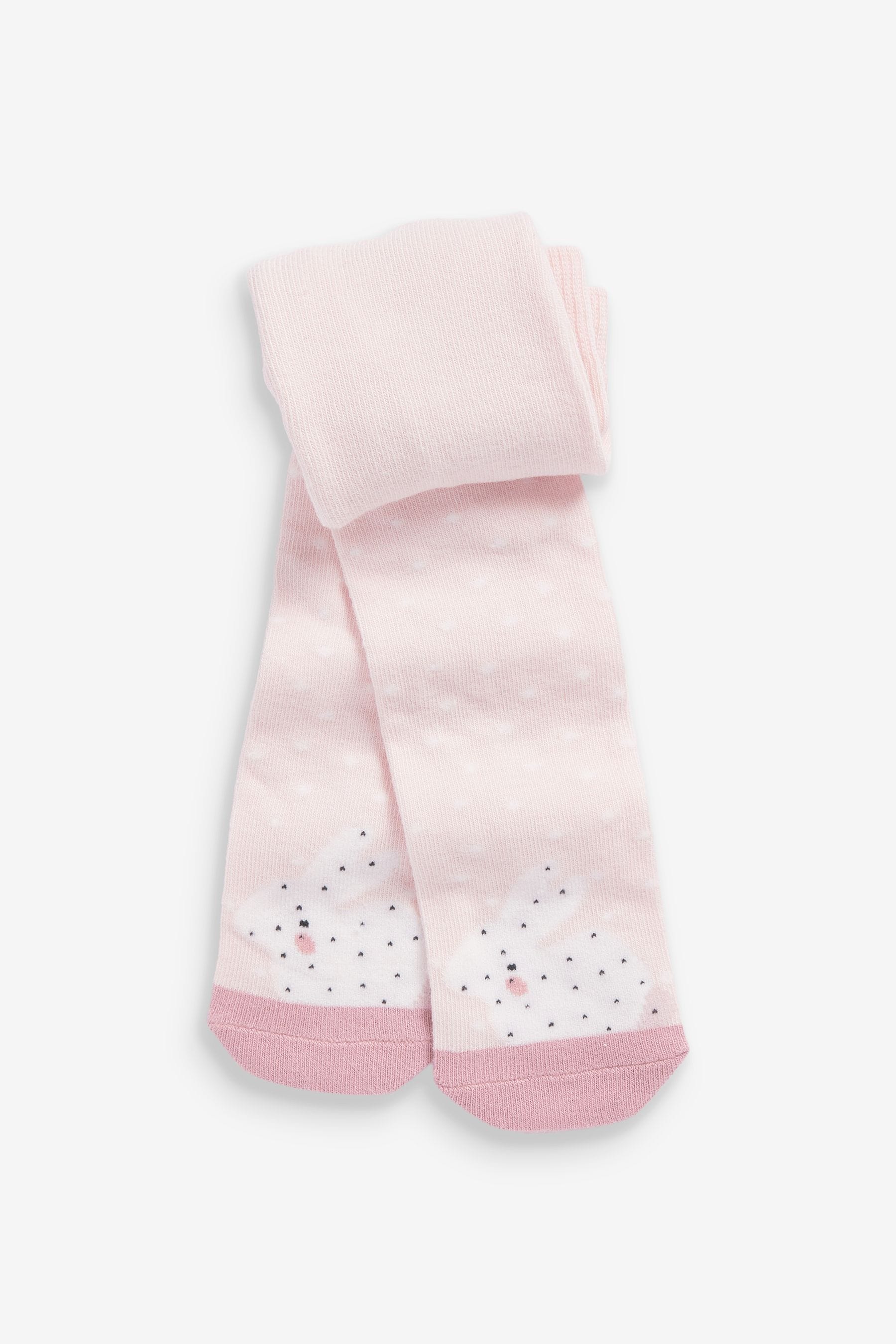 Pink/Cream Bunny Baby Designed Tights 3 Pack (0mths-2yrs)