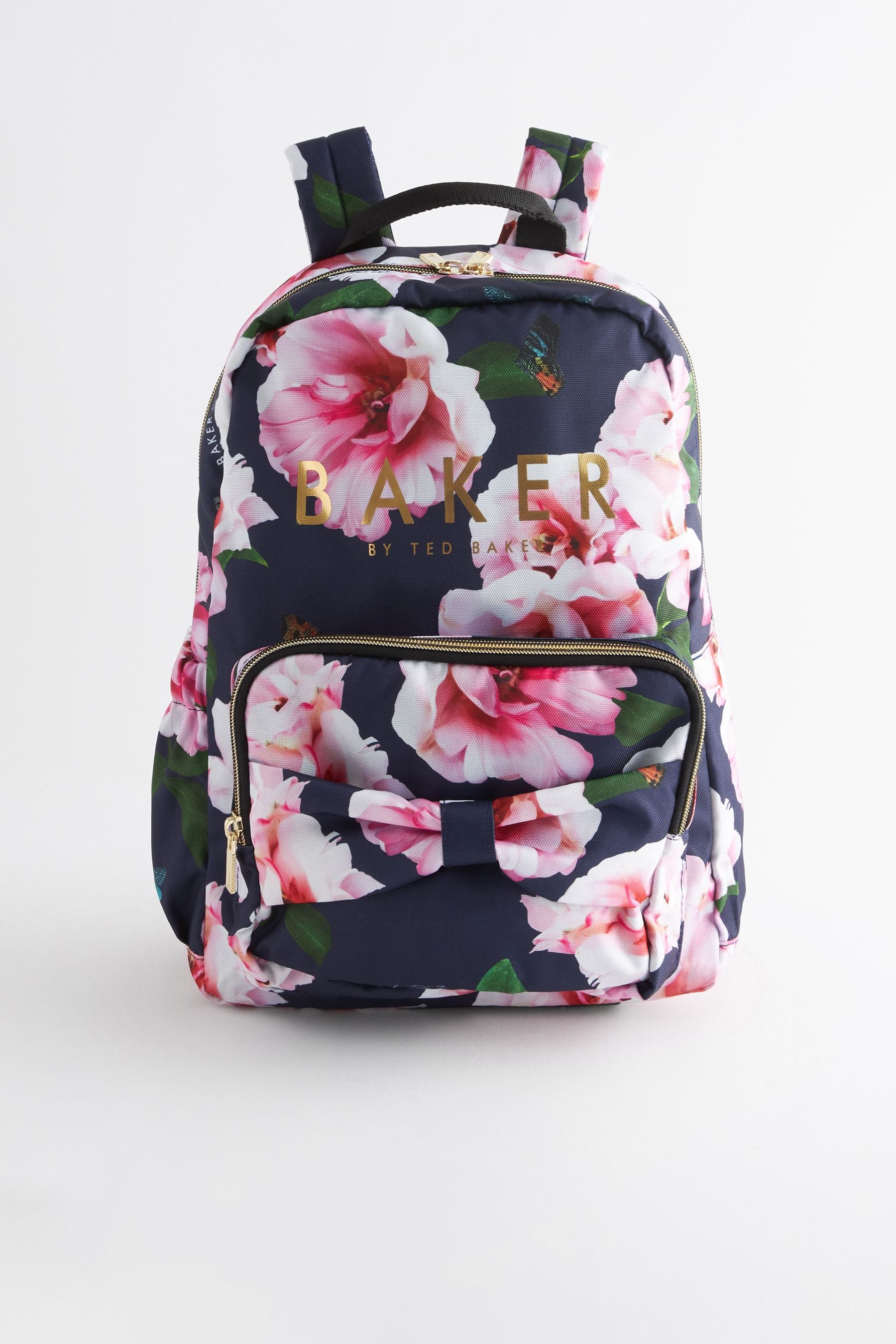 Navy Baker by Ted Baker Girls Navy Back to School Floral Backpack with Pencil Case